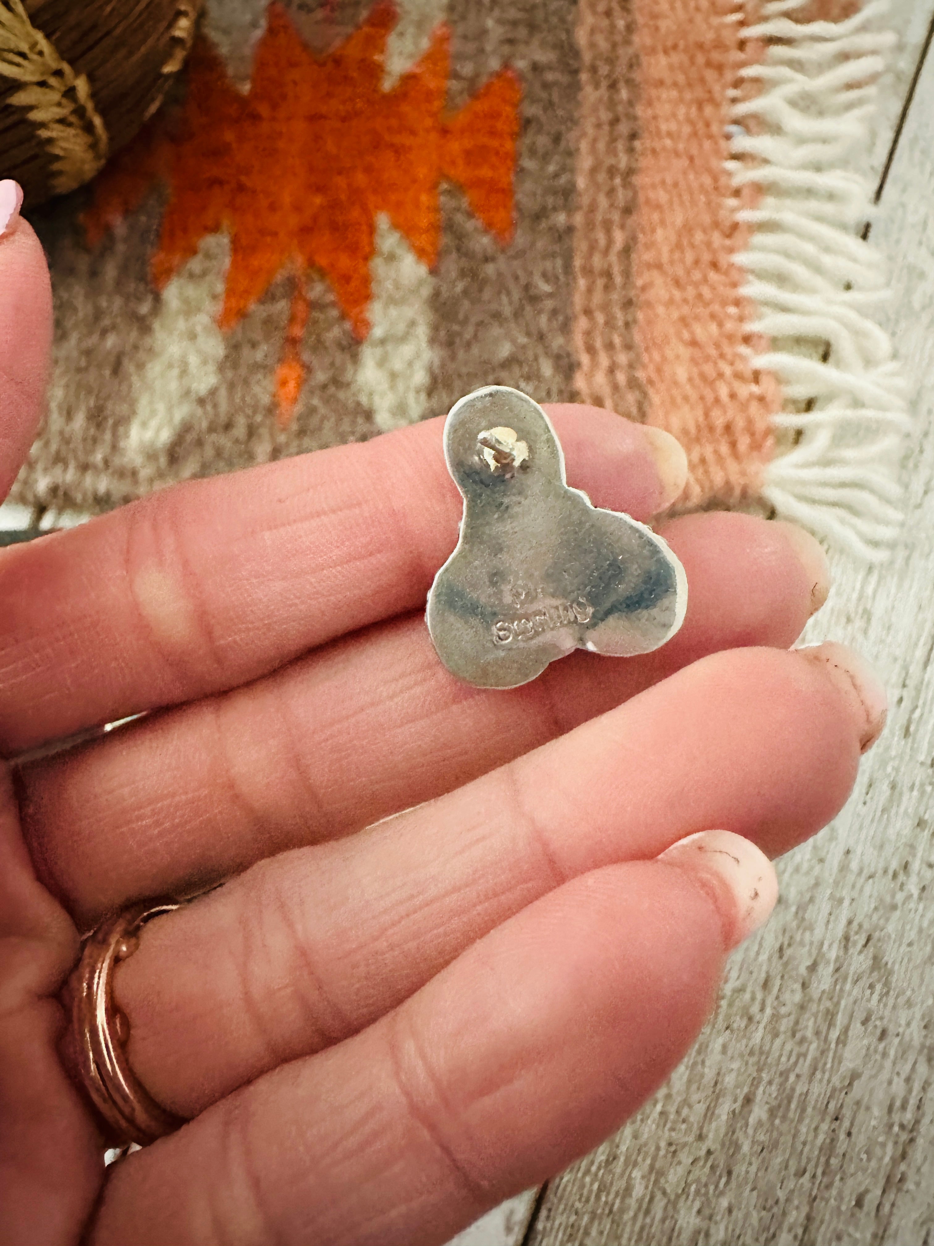 Handcrafted Sterling Silver & Turquoise Cluster Post Earrings