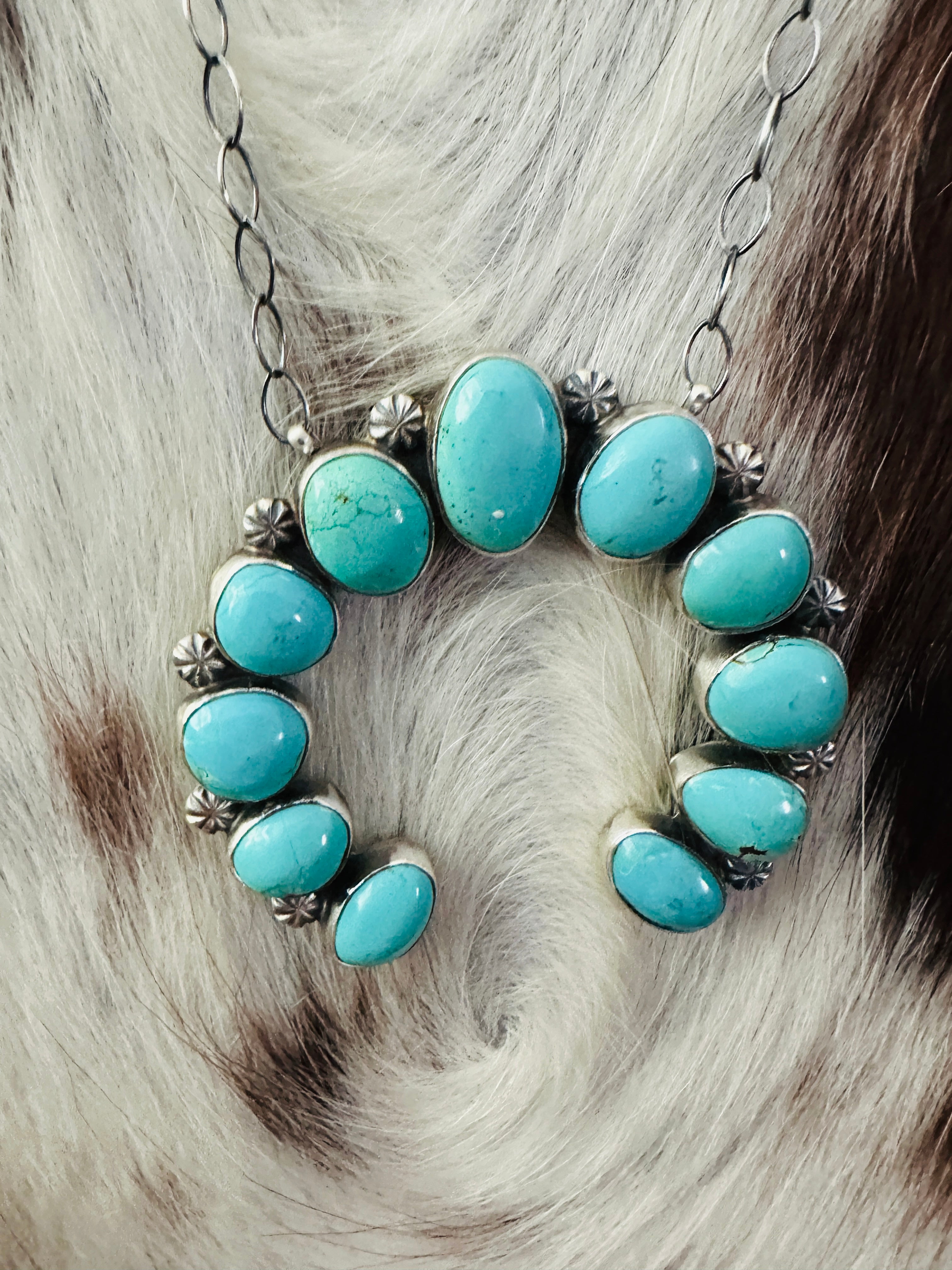 Handcrafted Sterling Silver & Turquoise Naja Necklace by Jameson Garcia