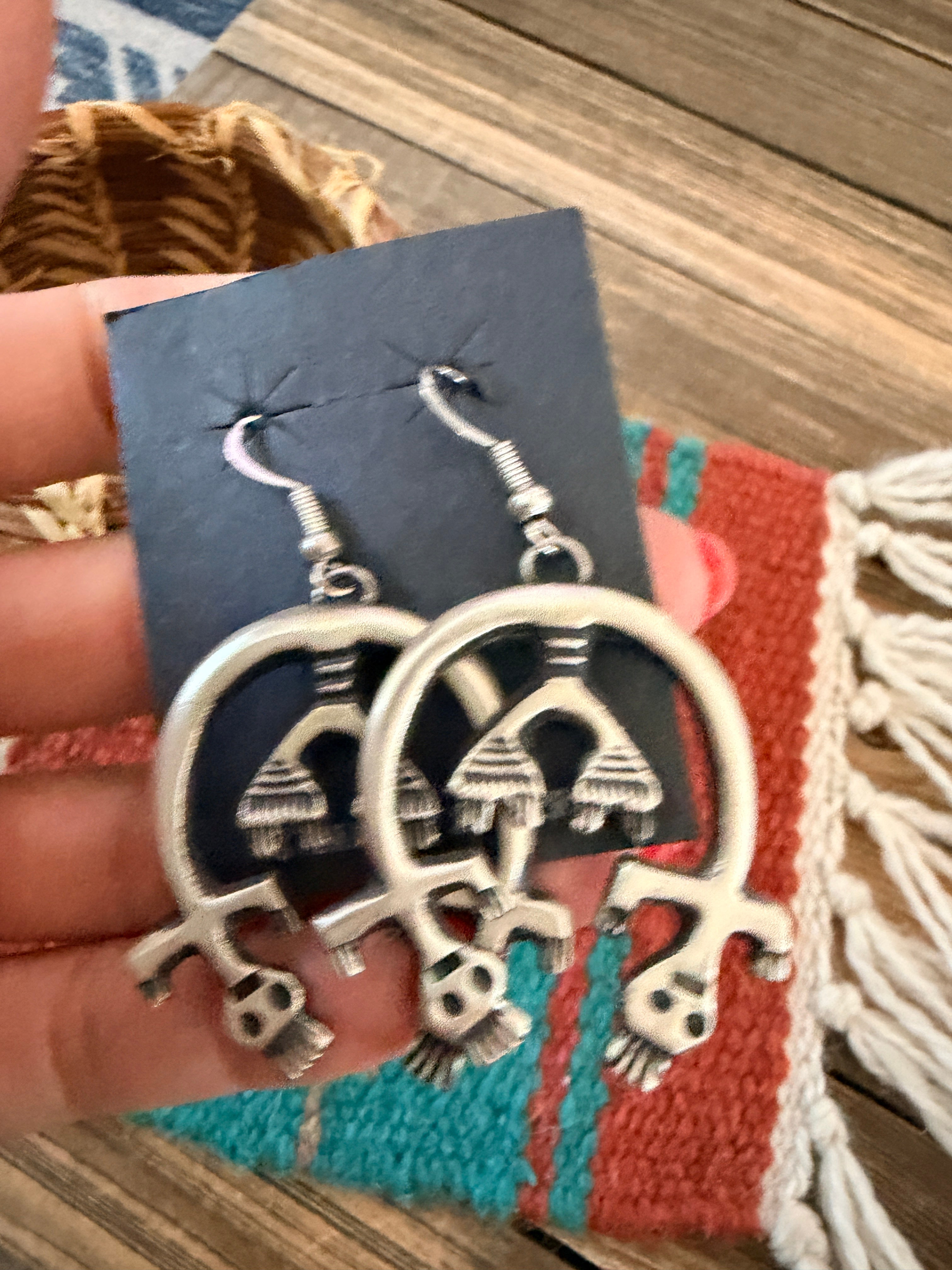 Handcrafted Sterling Silver Naja Dangle Earrings by Martha Cayatineto