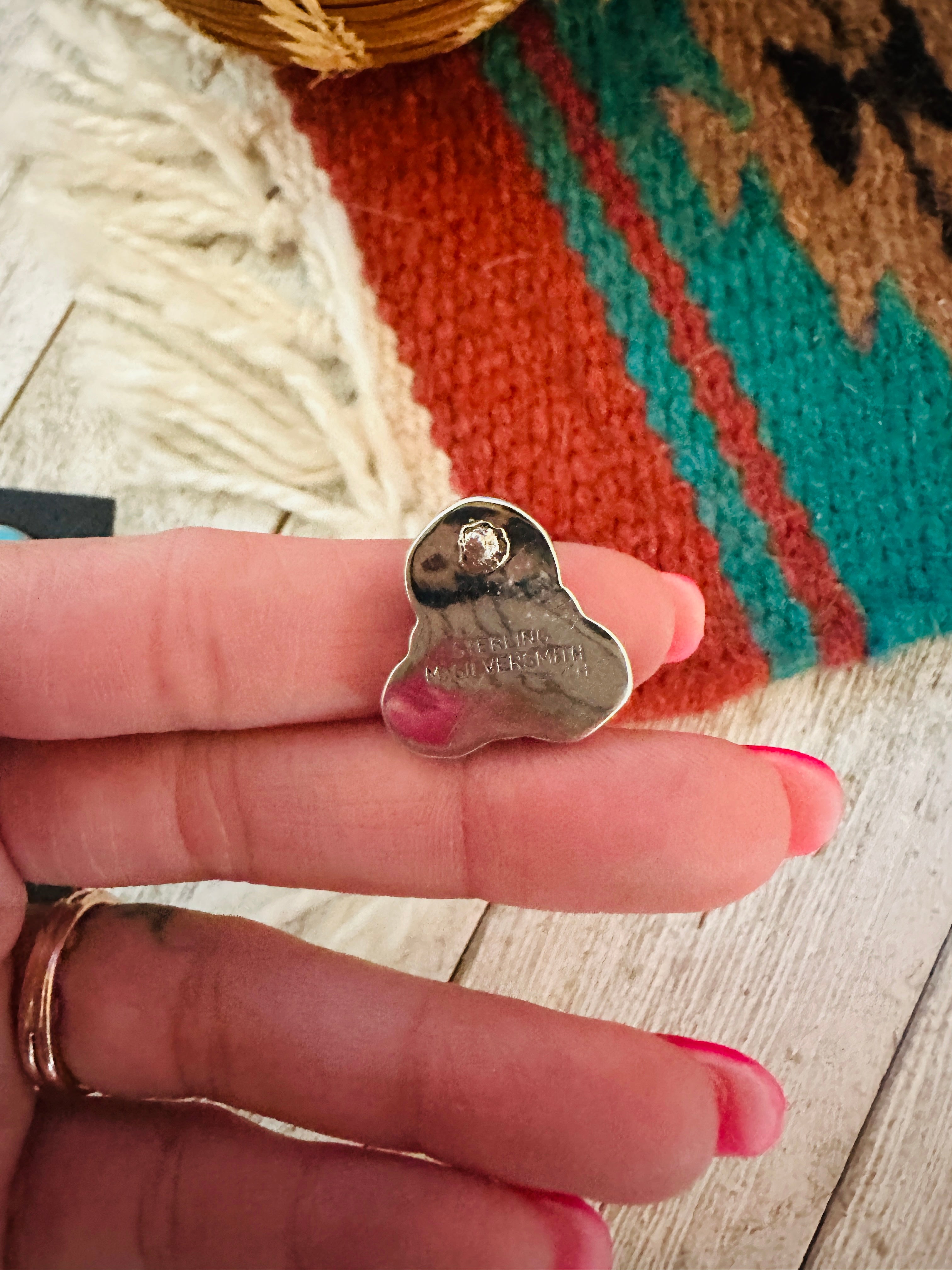 Handcrafted Sterling Silver & Turquoise Cluster Post Earrings