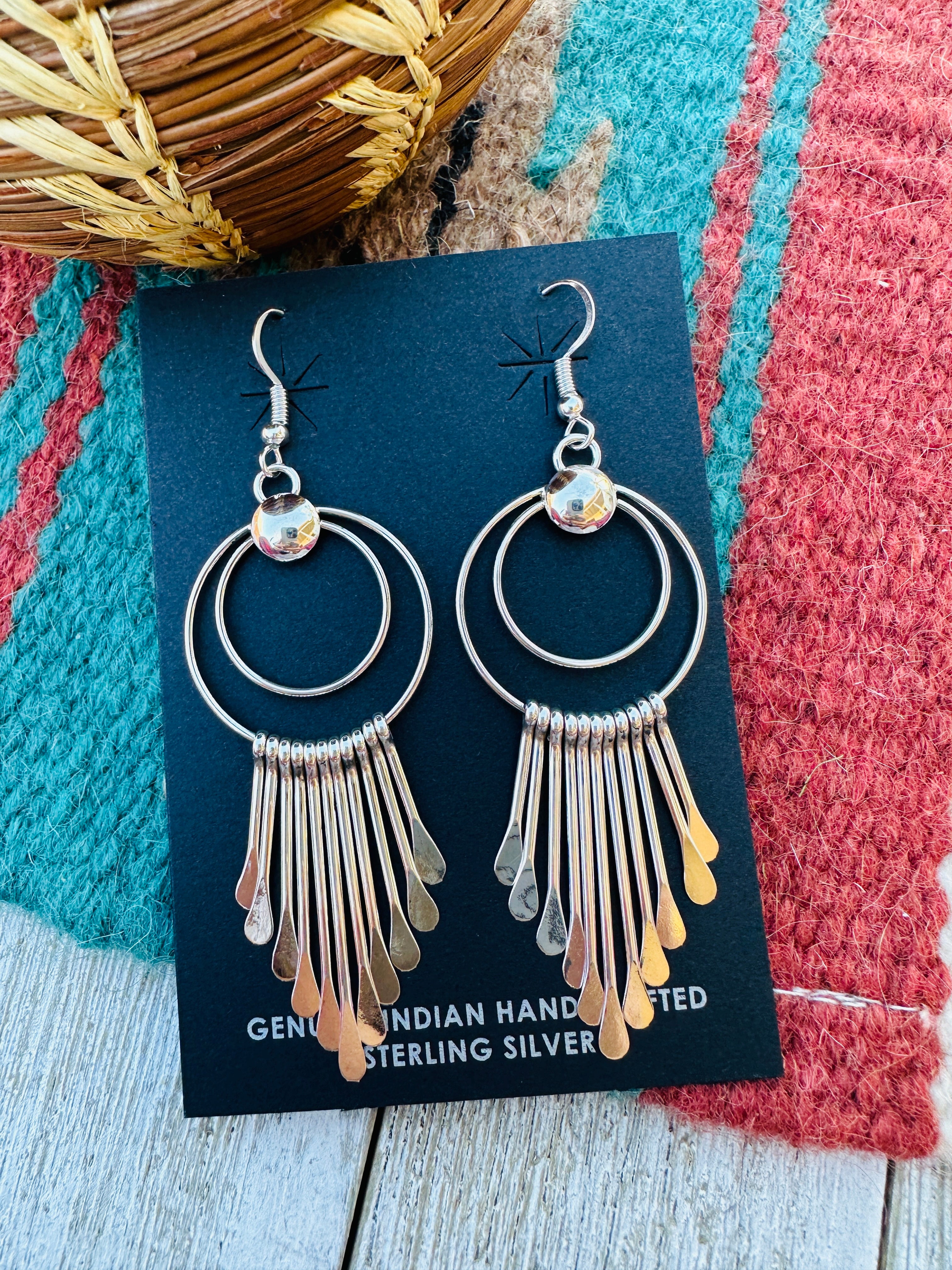 Handcrafted Sterling Silver Tassel Dangle Earrings