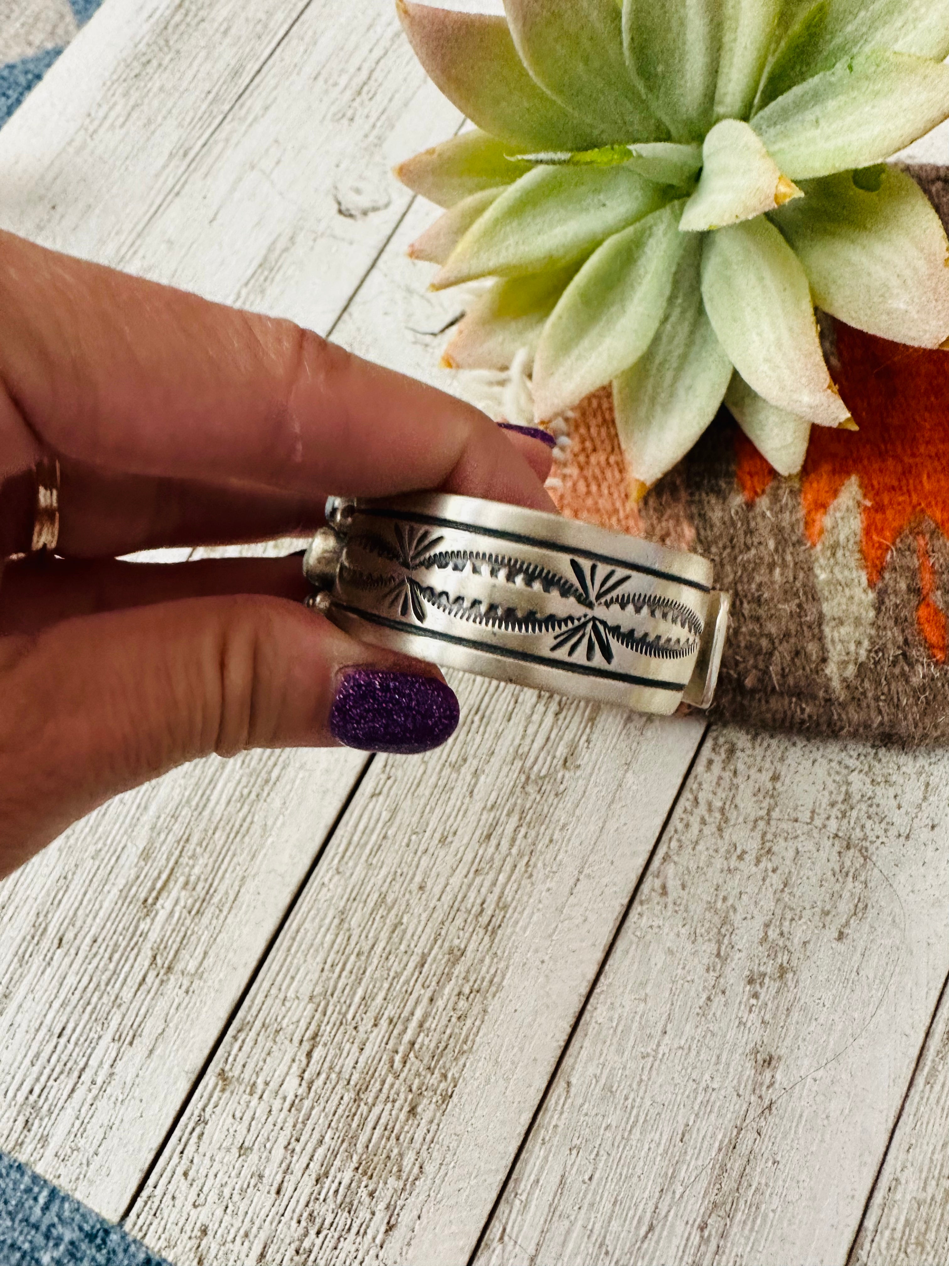 Handcrafted Golden Hills Turquoise & Sterling Silver Cuff Bracelet /