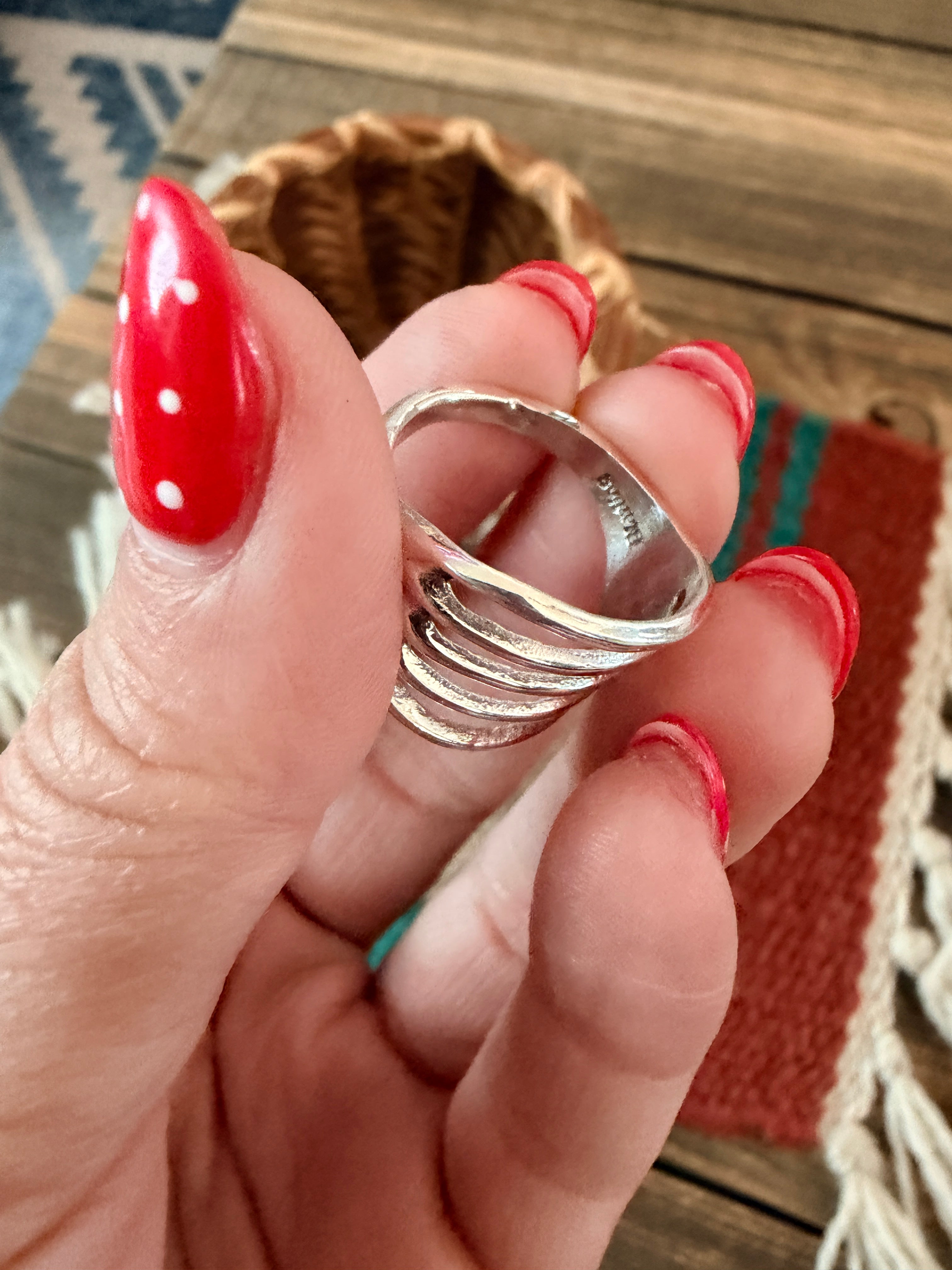 Handcrafted Sterling Silver Band Ring by Francis L. Begay