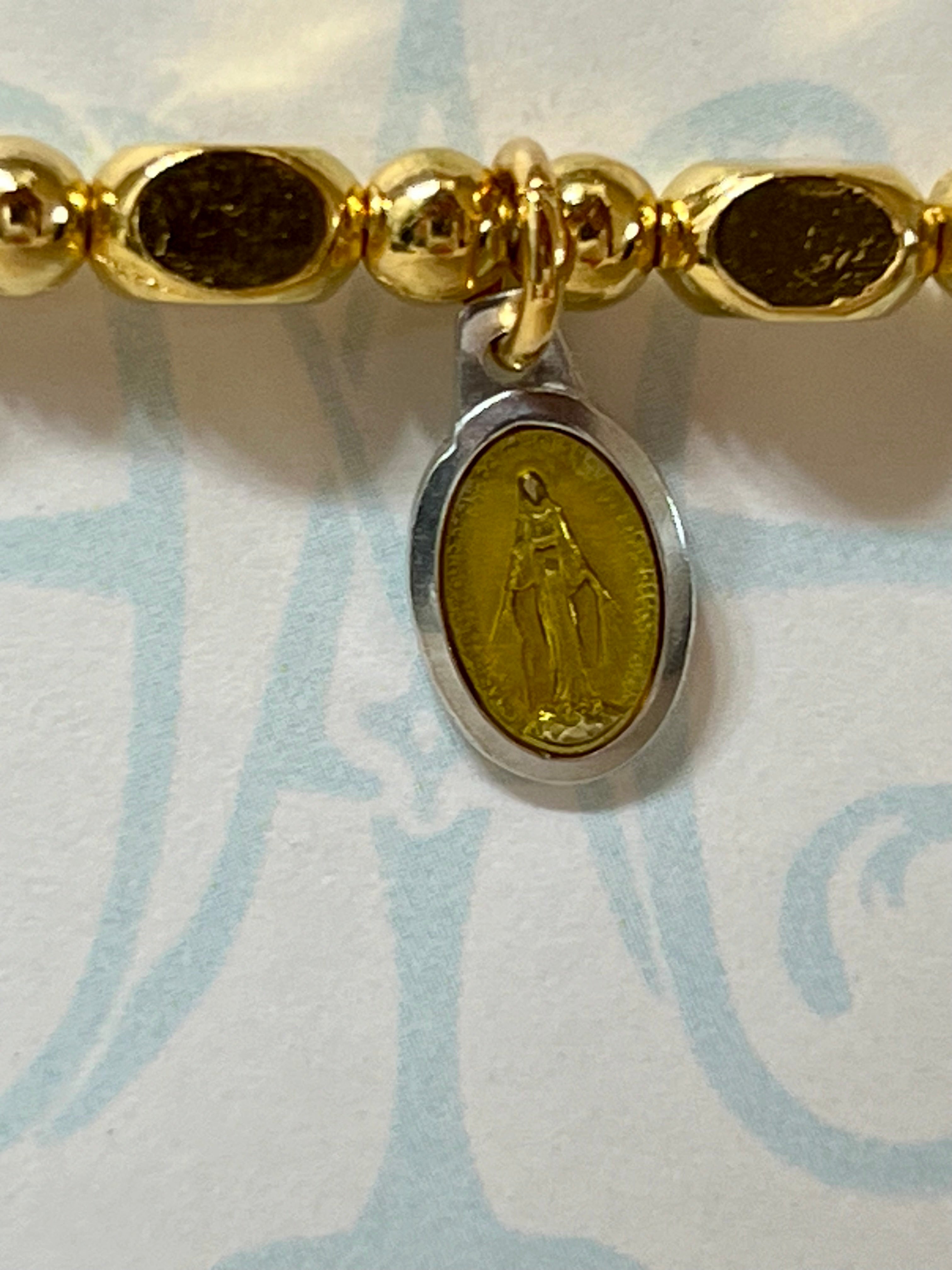 Miraculous Mary Little Saints Bracelet- Cream