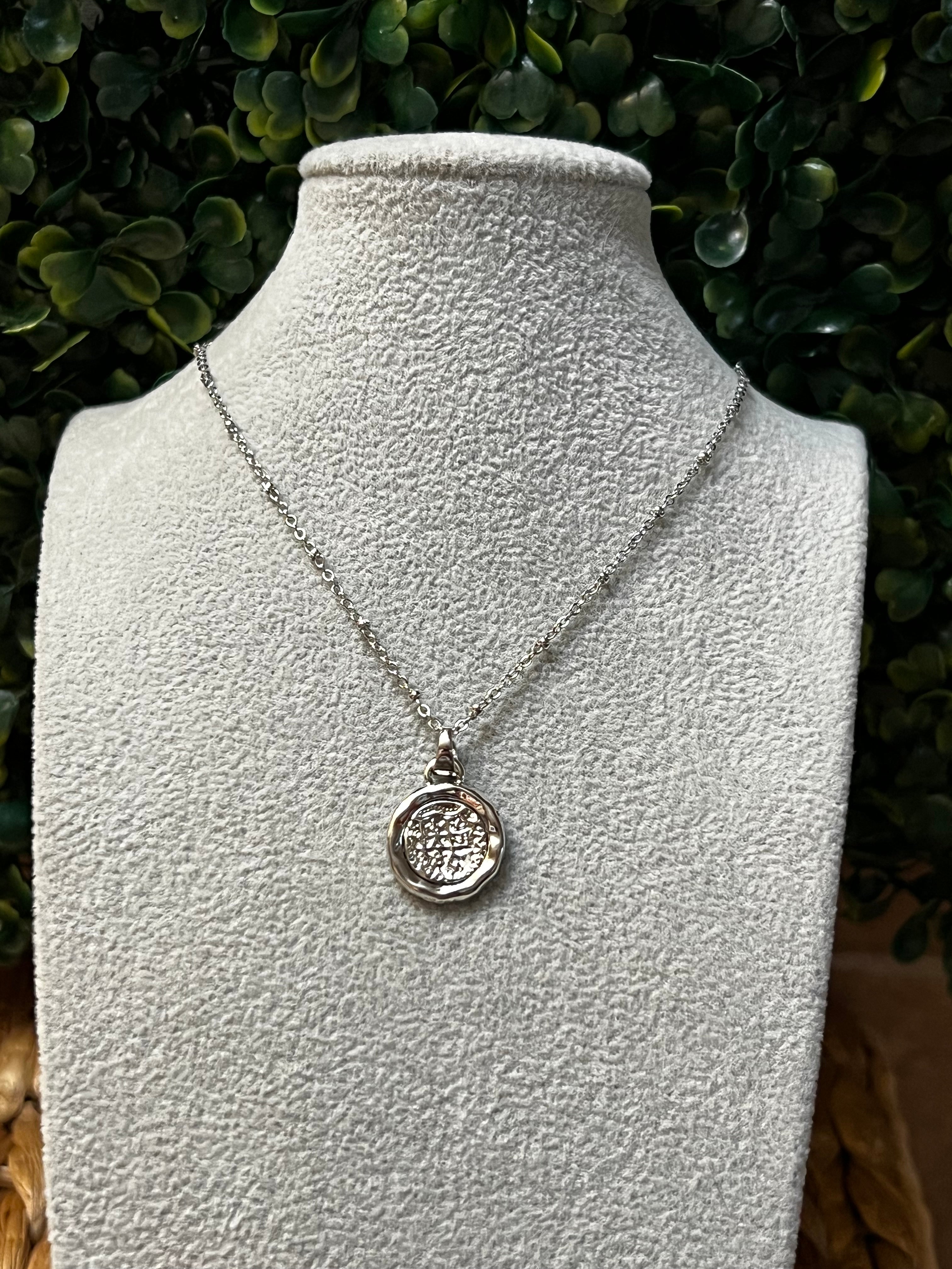 Silver Plated Dainty Coin Cross Chain Necklace