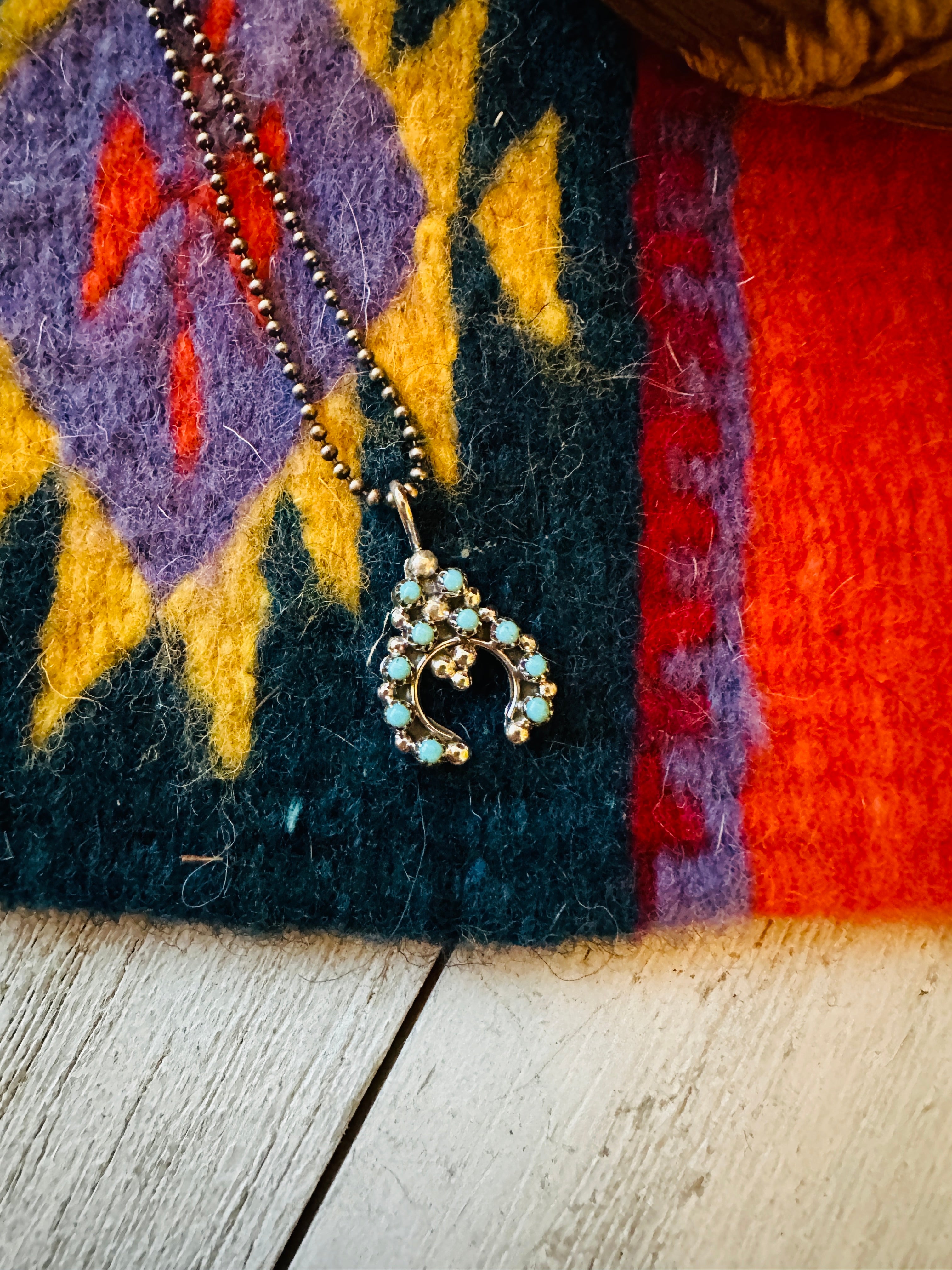 Handcrafted Turquoise & Sterling Silver Mini Naja Pendant