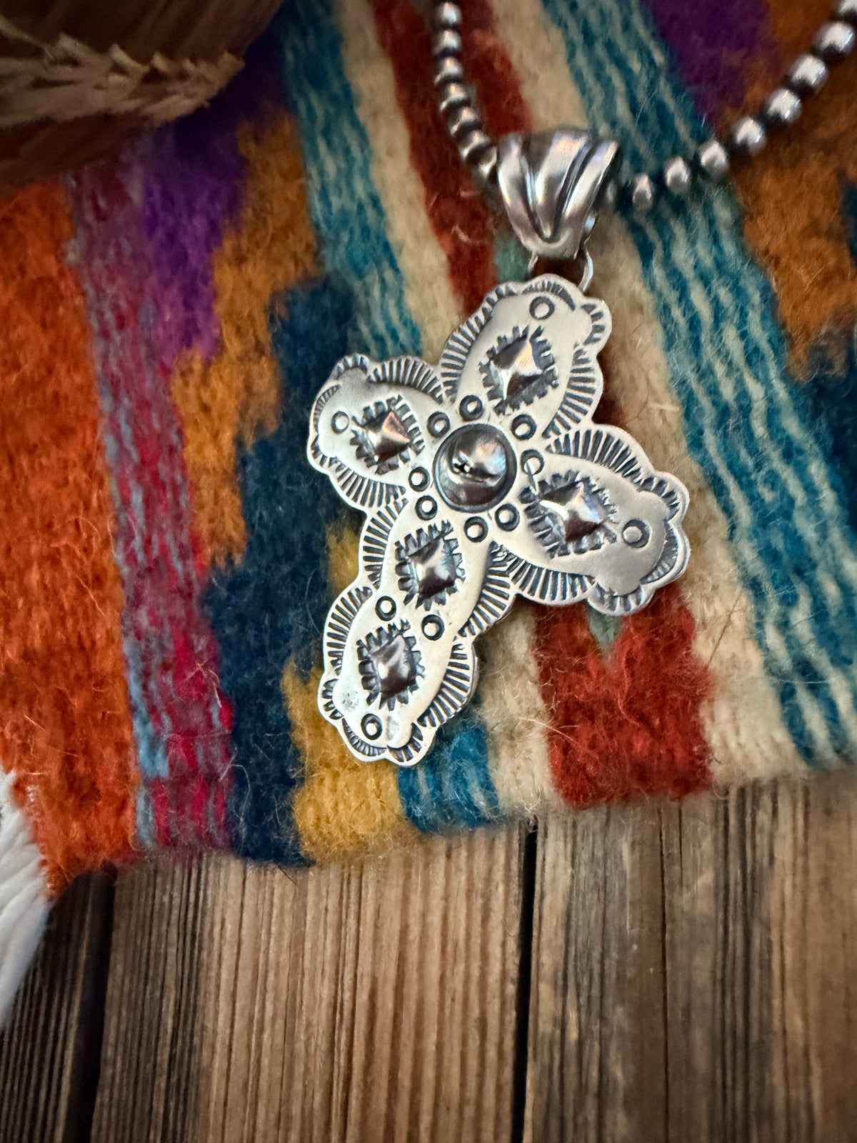 Handcrafted Sterling Silver Cross Pendant by Benson Shorty