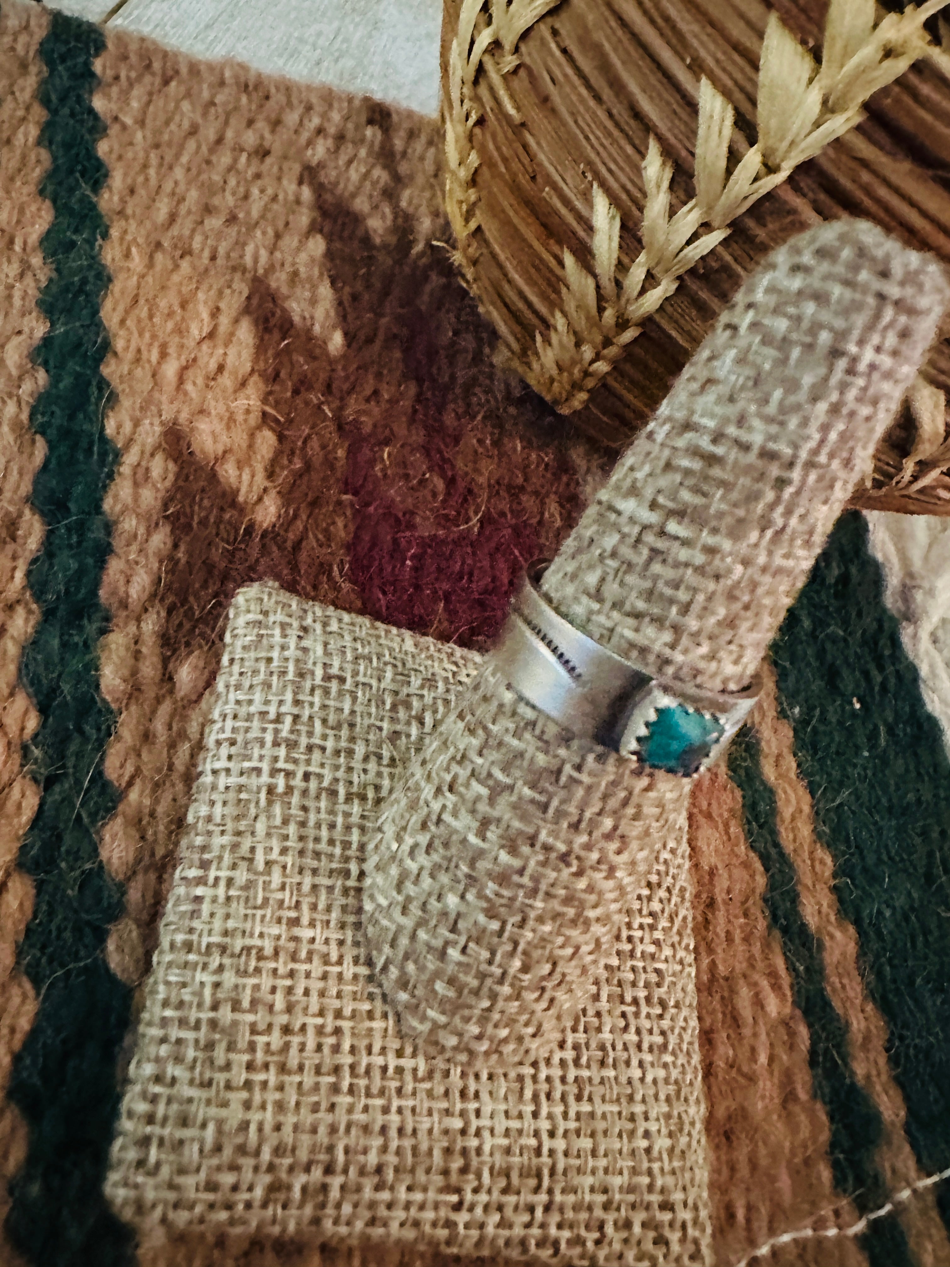 Handcrafted Spice & Sterling Silver Band Ring