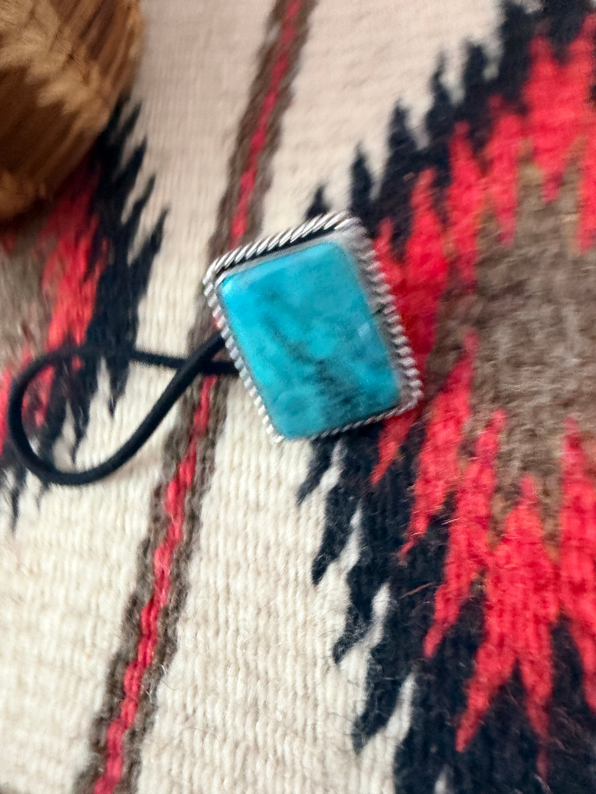 Handcrafted Turquoise & Sterling Silver Hair Tie Charm