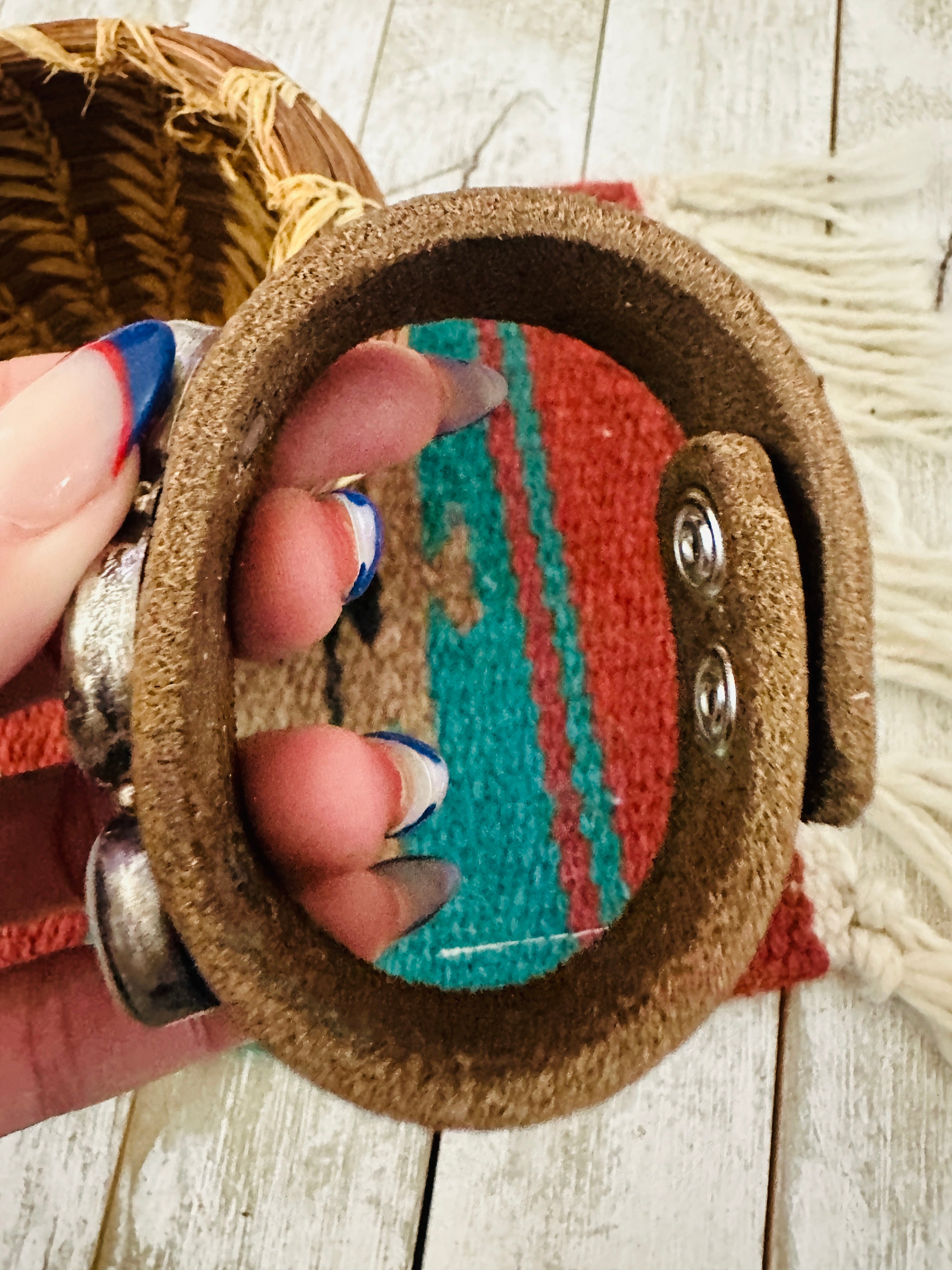 Handcrafted White Buffalo & Sterling Silver Leather Bracelet