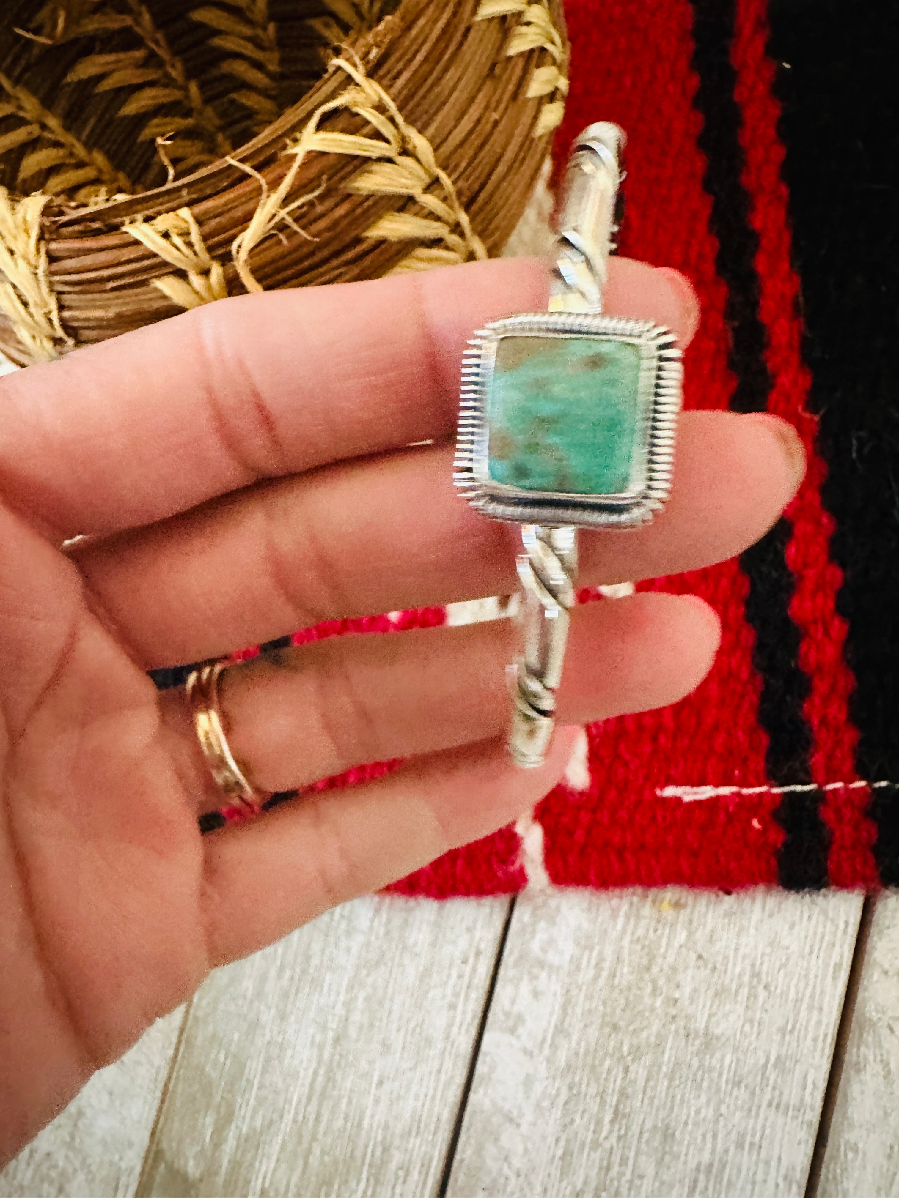 Handcrafted Sterling Silver & Turquoise Cuff Bracelet
