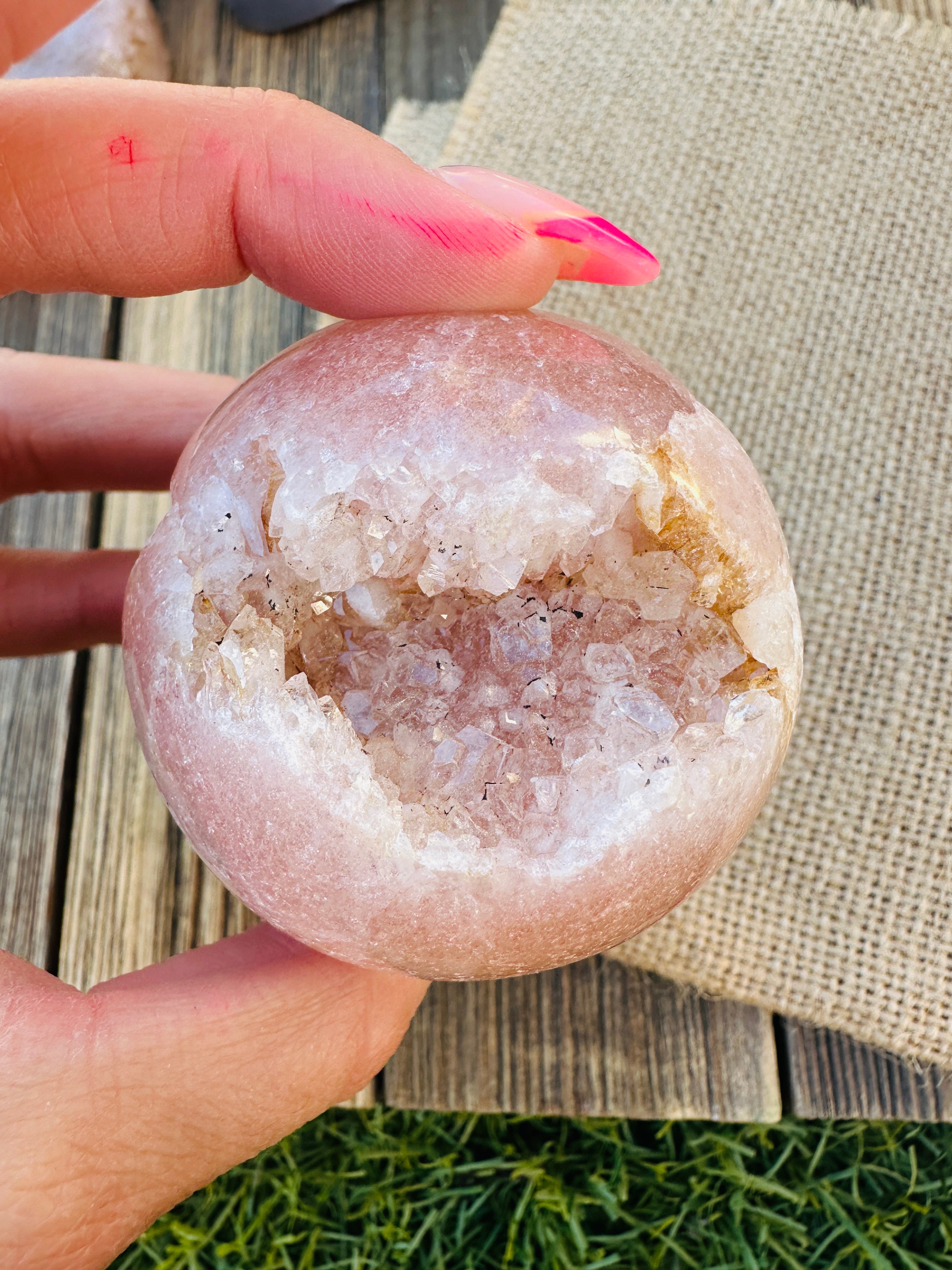 ✨ Nizhoni Crystals ✨ Pink Amethyst Geode Sphere