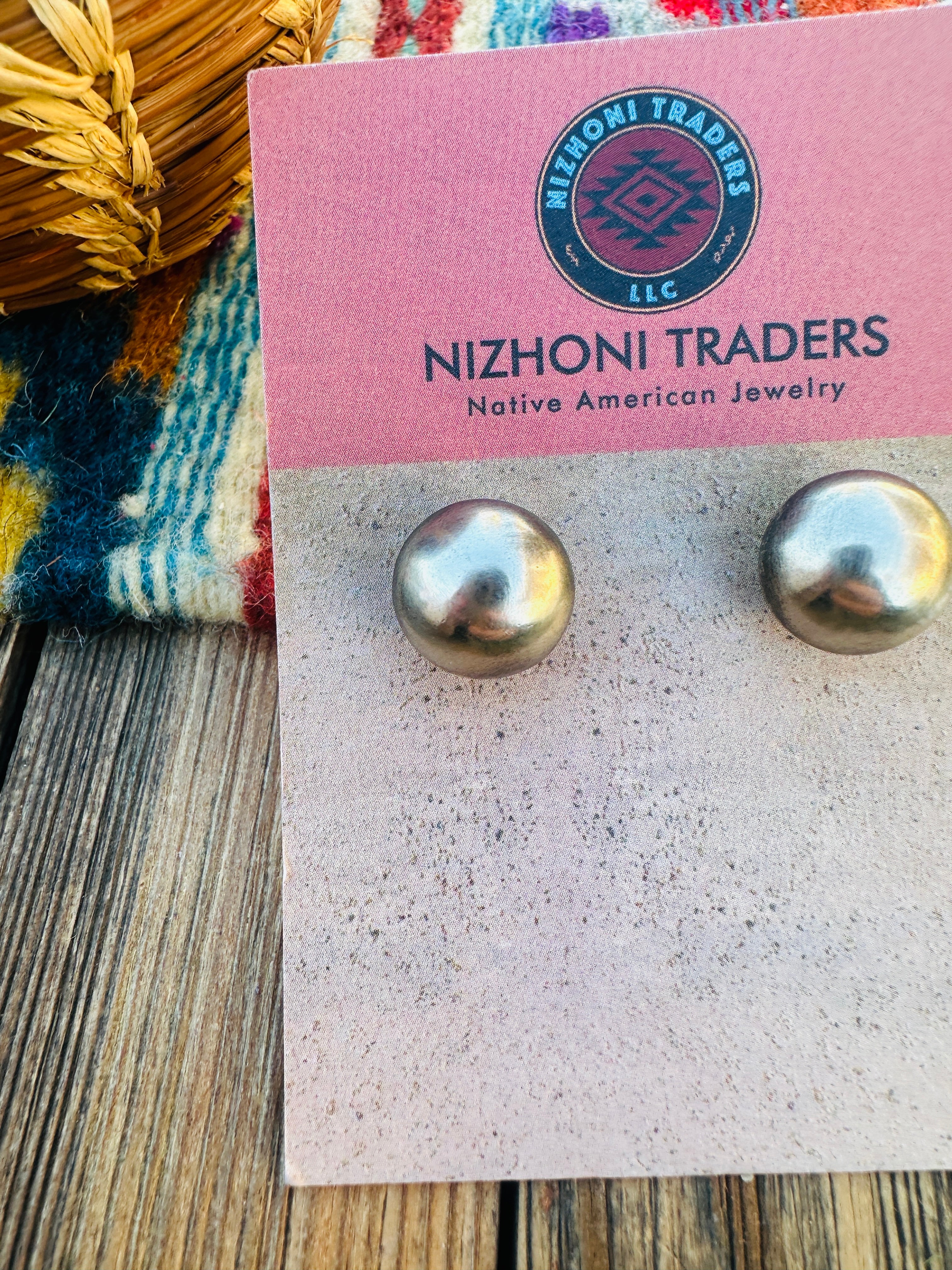 Handcrafted 12mm Sterling Silver Pearl Stud Earrings