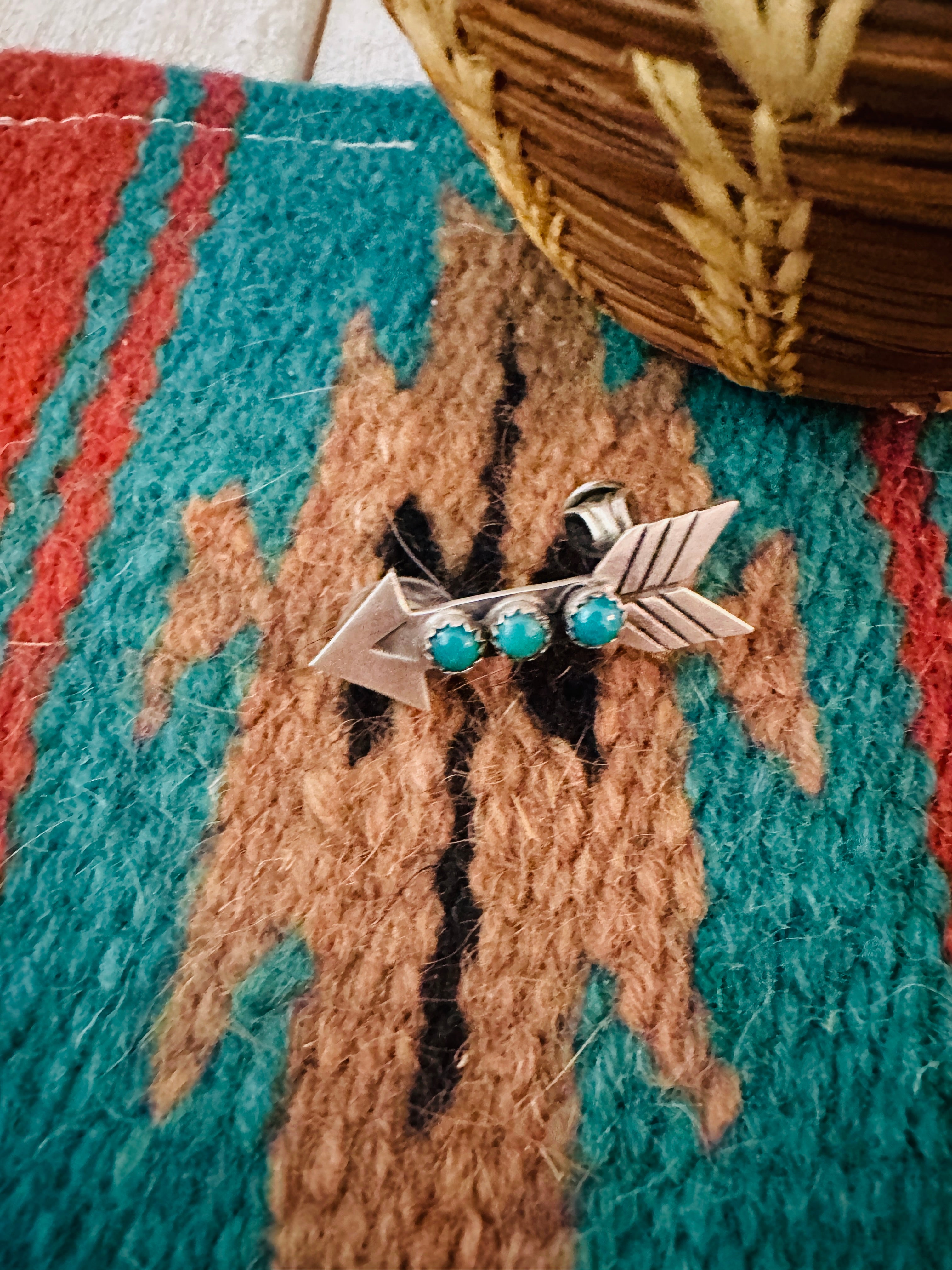 Handcrafted Turquoise & Sterling Silver Arrow Earring