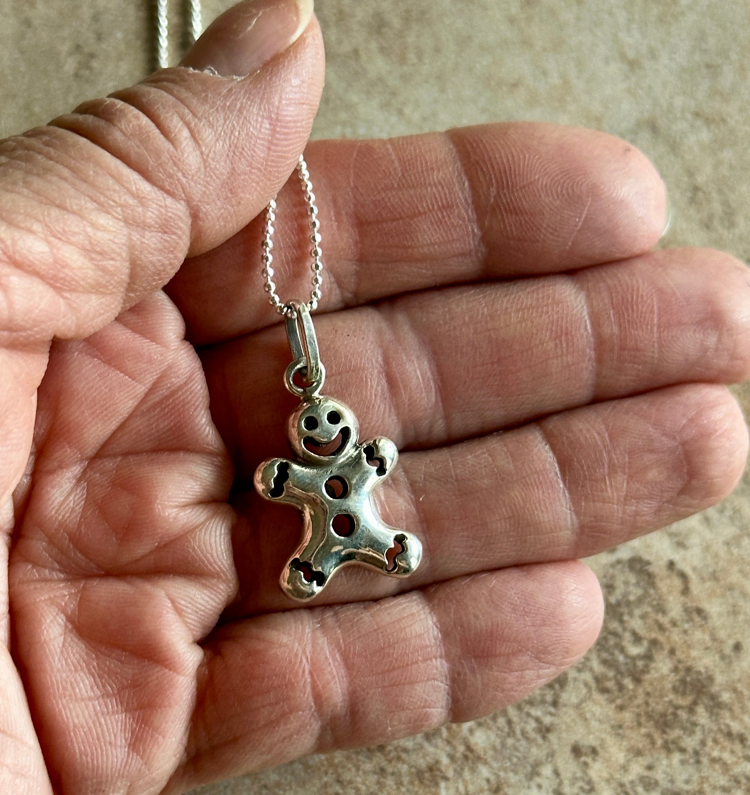 Sterling Silver Gingerbread Man Pendant