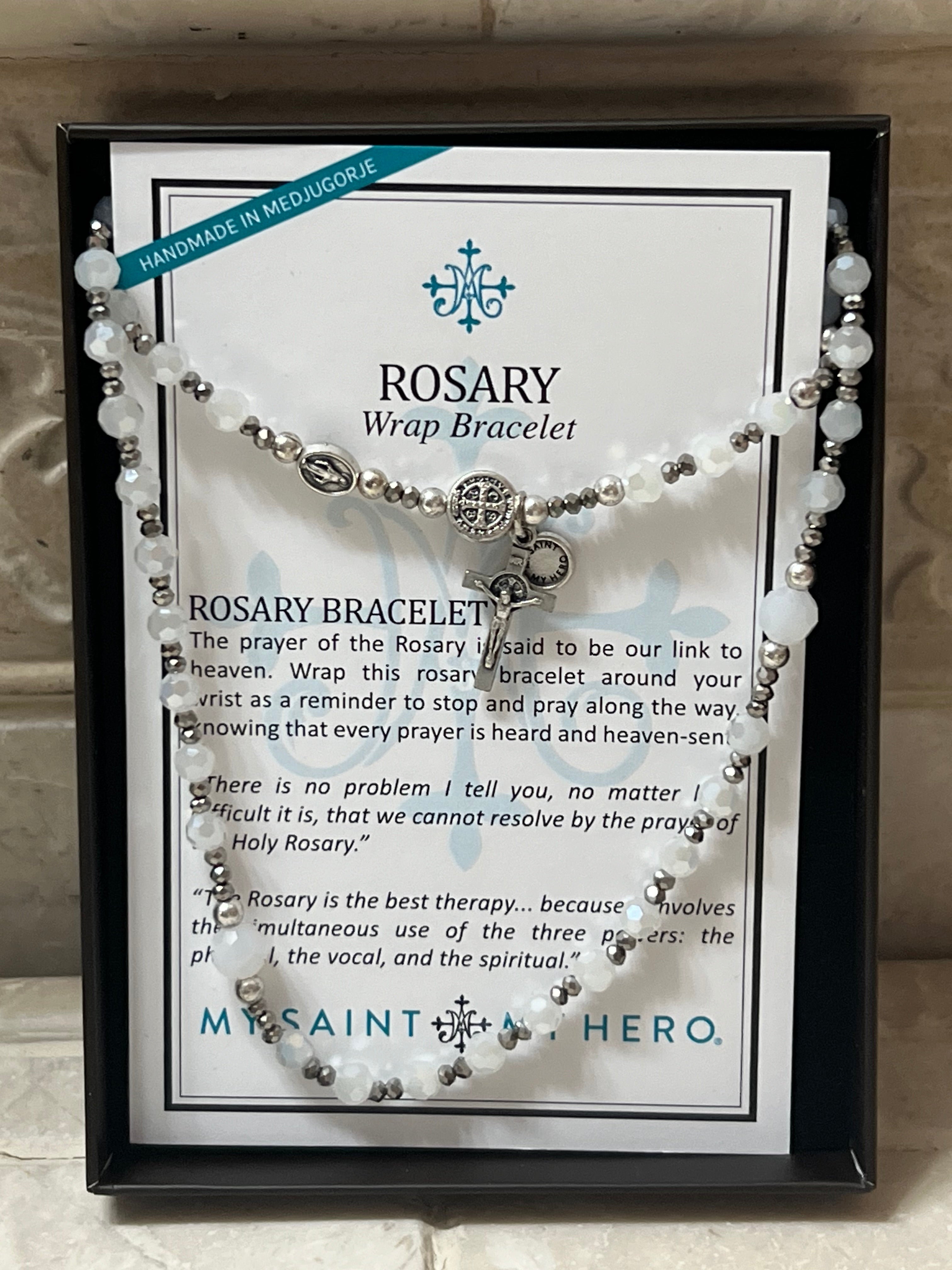 Rosary Wrap Bracelet (White)