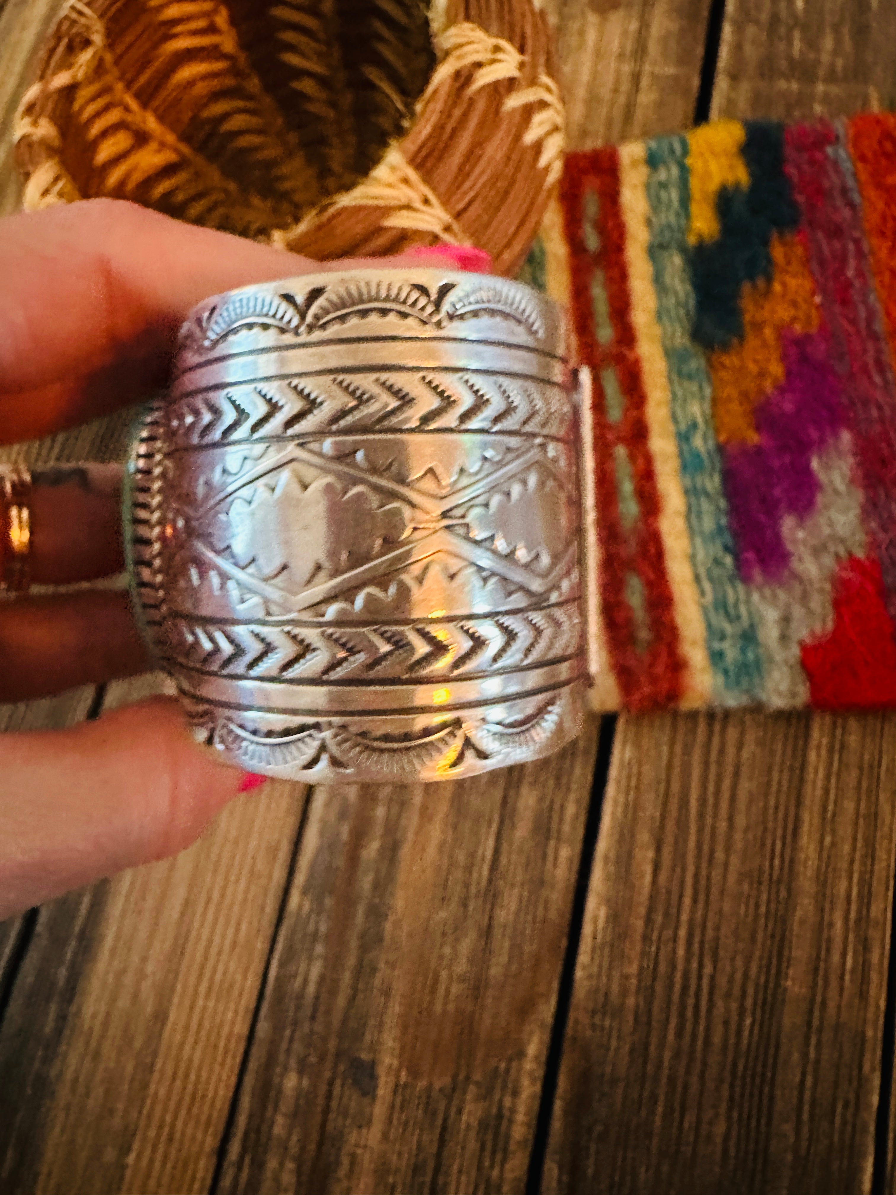Handcrafted Pilot Mountain Turquoise & Sterling Silver Cuff Bracelet