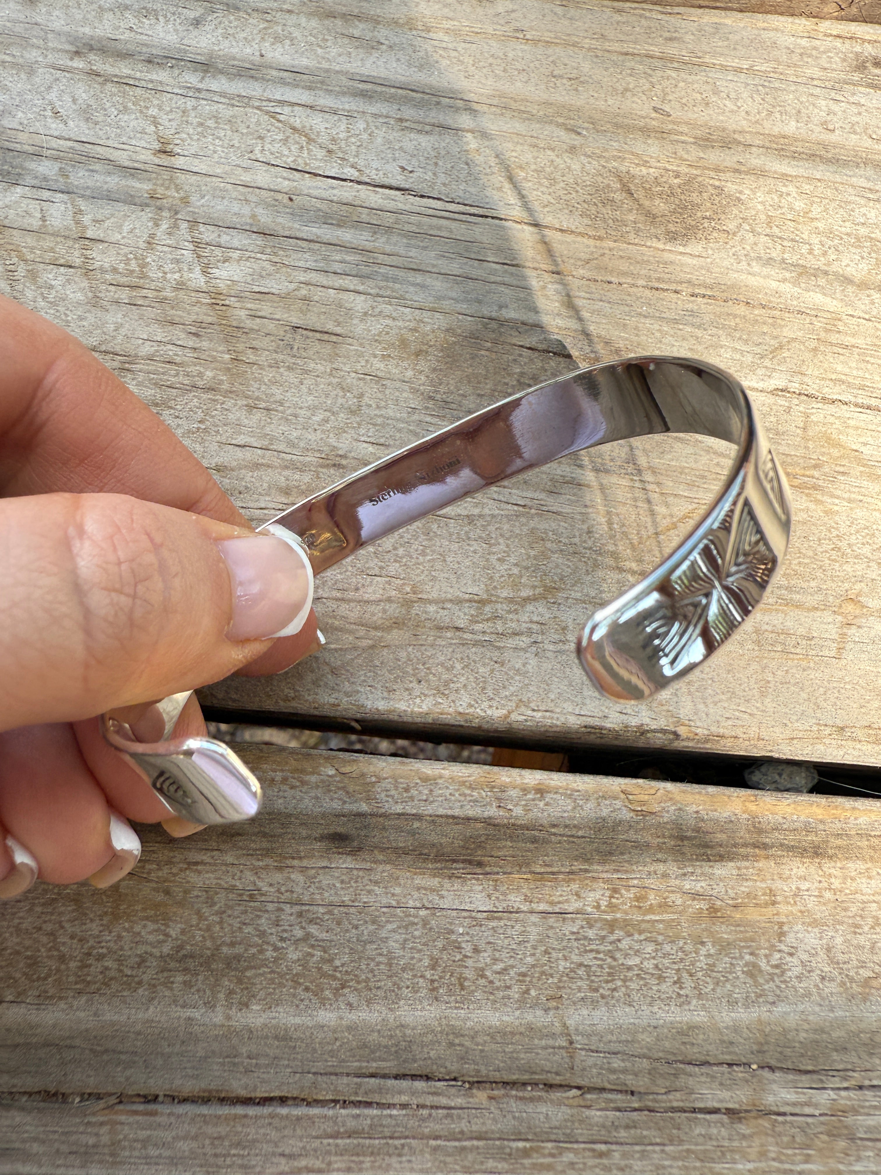 Handmade Sterling Silver & Pink Dream Mojave Cuff Bracelet