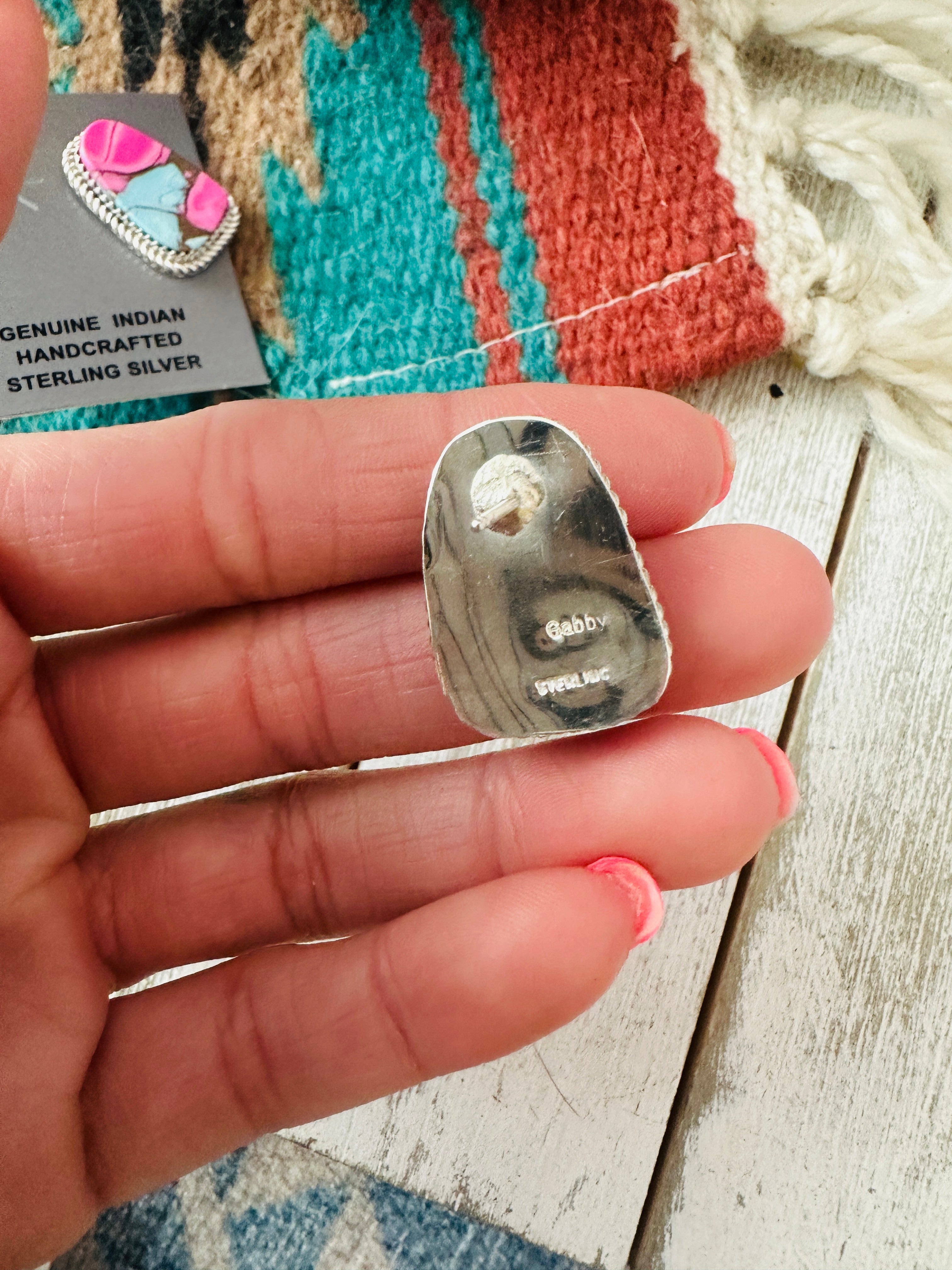 Handcrafted Cotton Candy and Sterling Silver Post Earrings