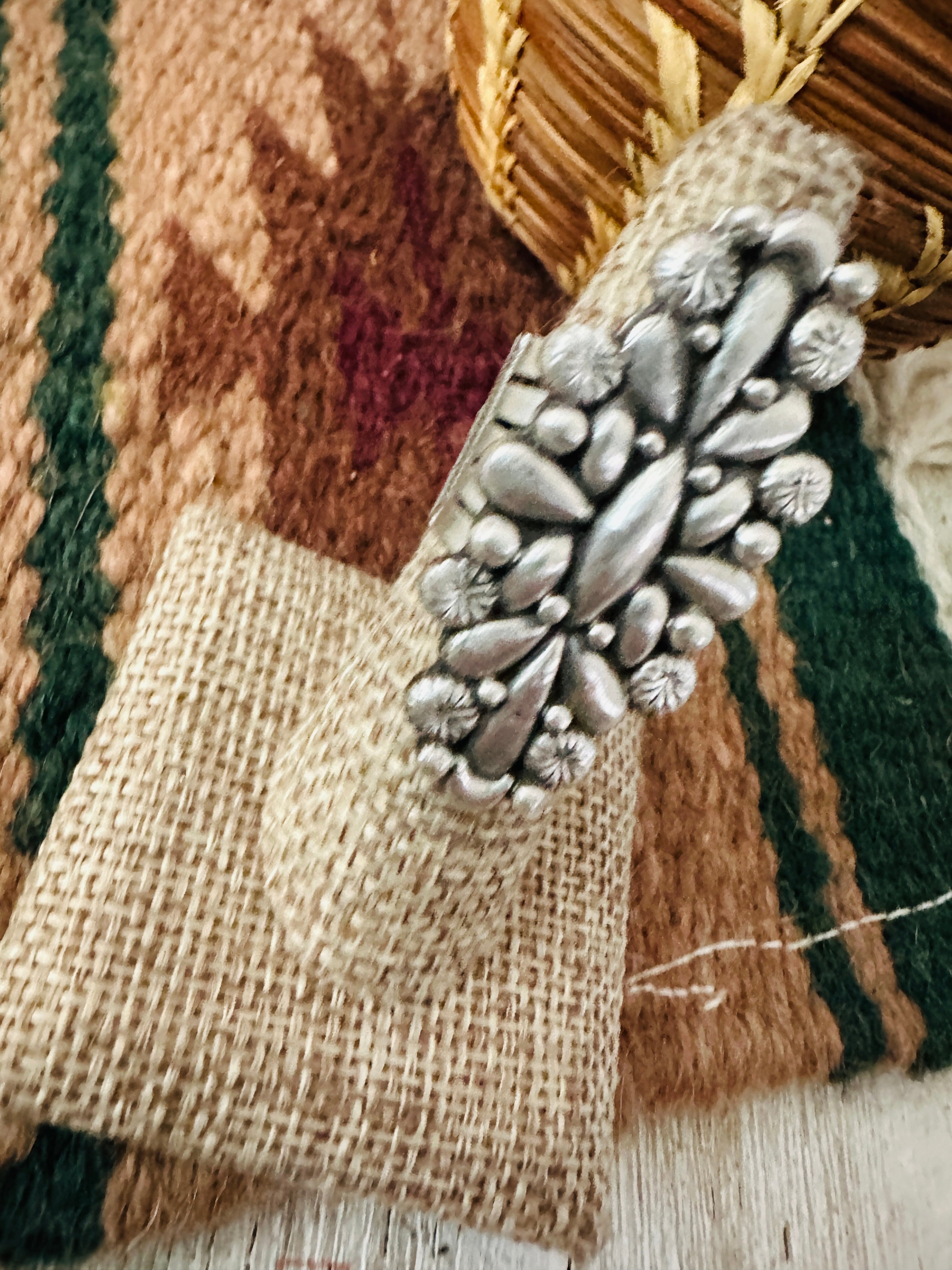 Handcrafted Sterling Silver Adjustable Concho Ring by Leroy James