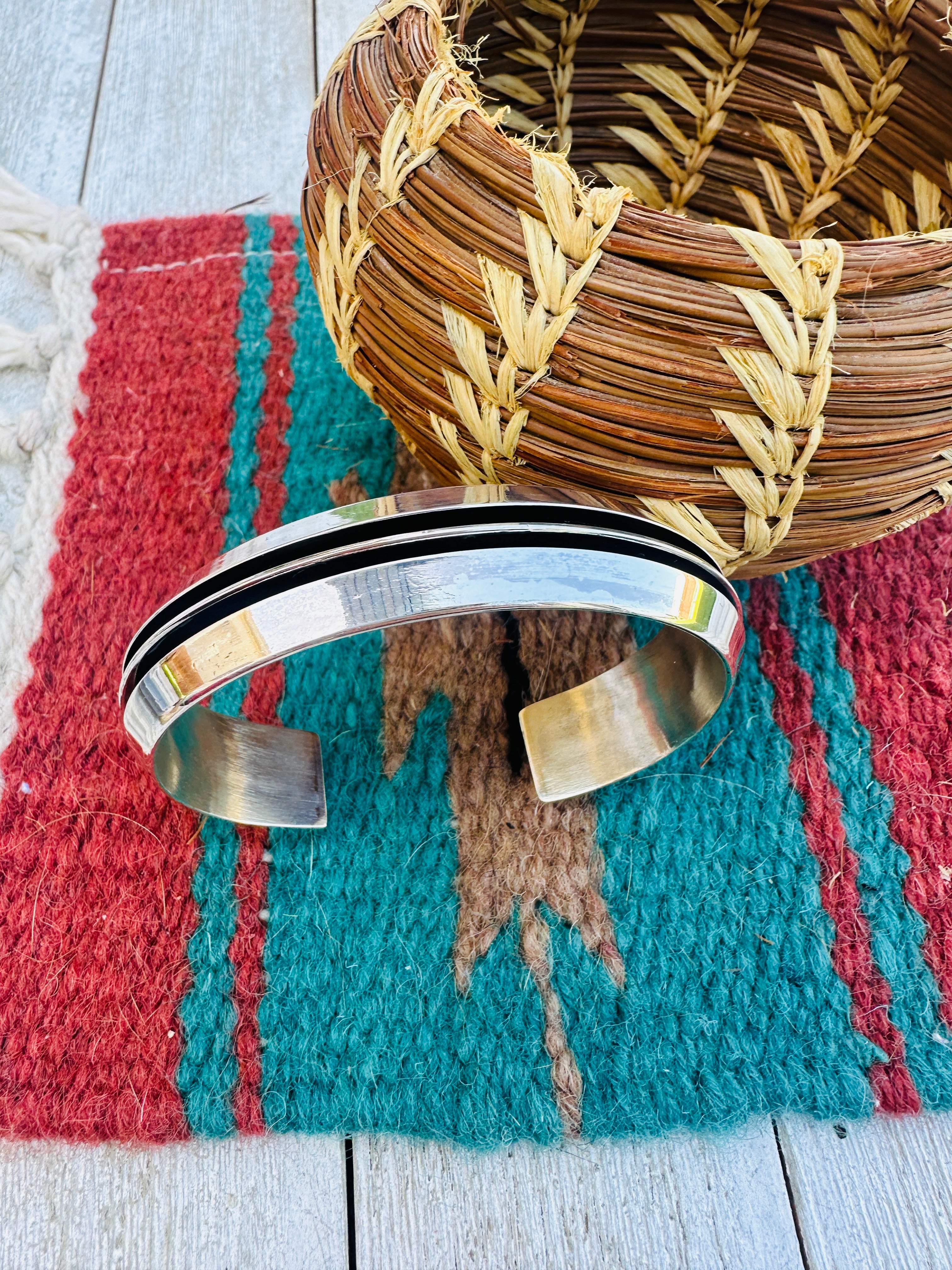 Handcrafted Hand Crafted Sterling Silver Cuff Bracelet By Tom Hawk