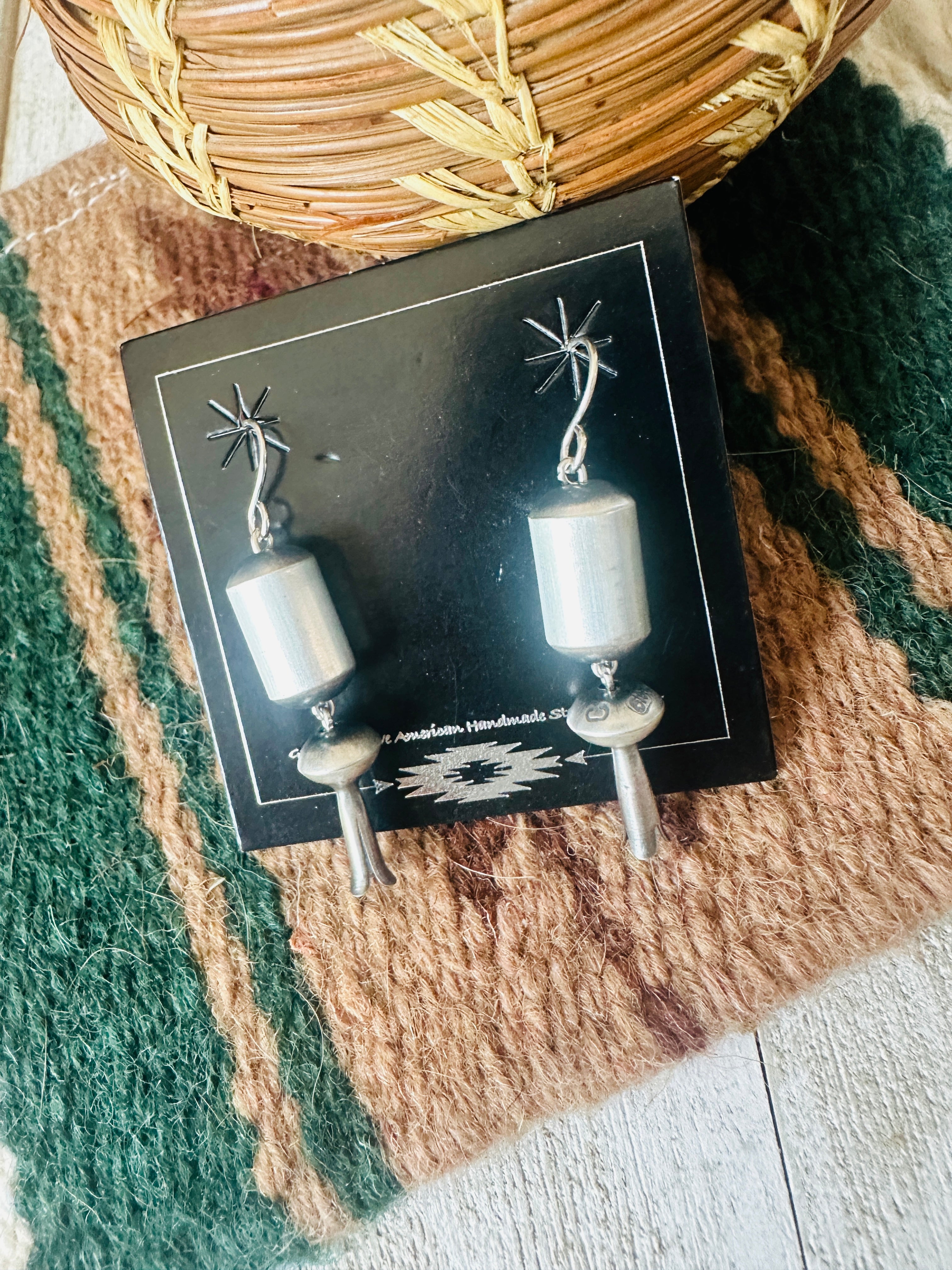 Handcrafted Sterling Silver Beaded Blossom Dangle Earrings