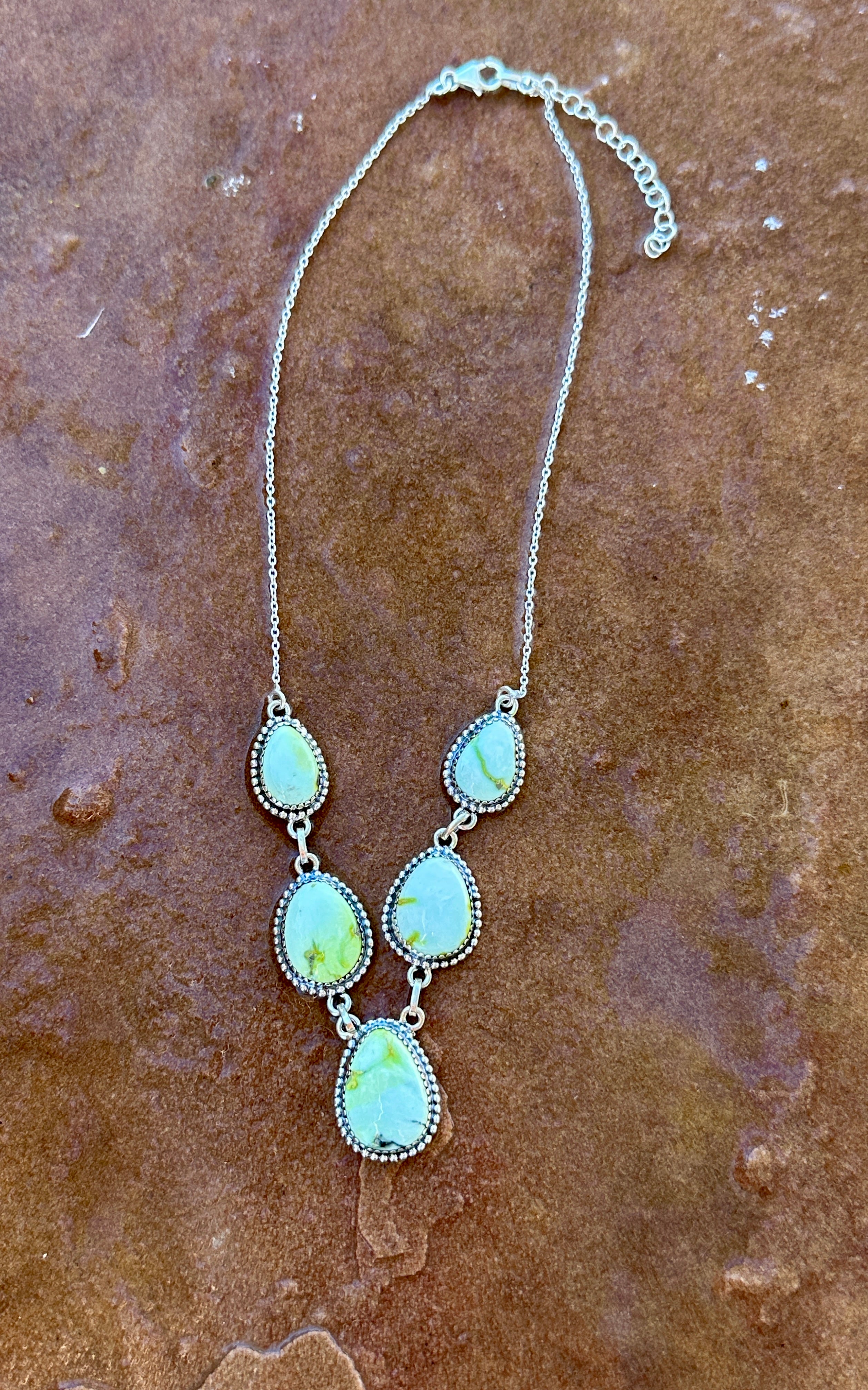 Handmade Palomino Turquoise 4 Stone Sterling Silver Necklace