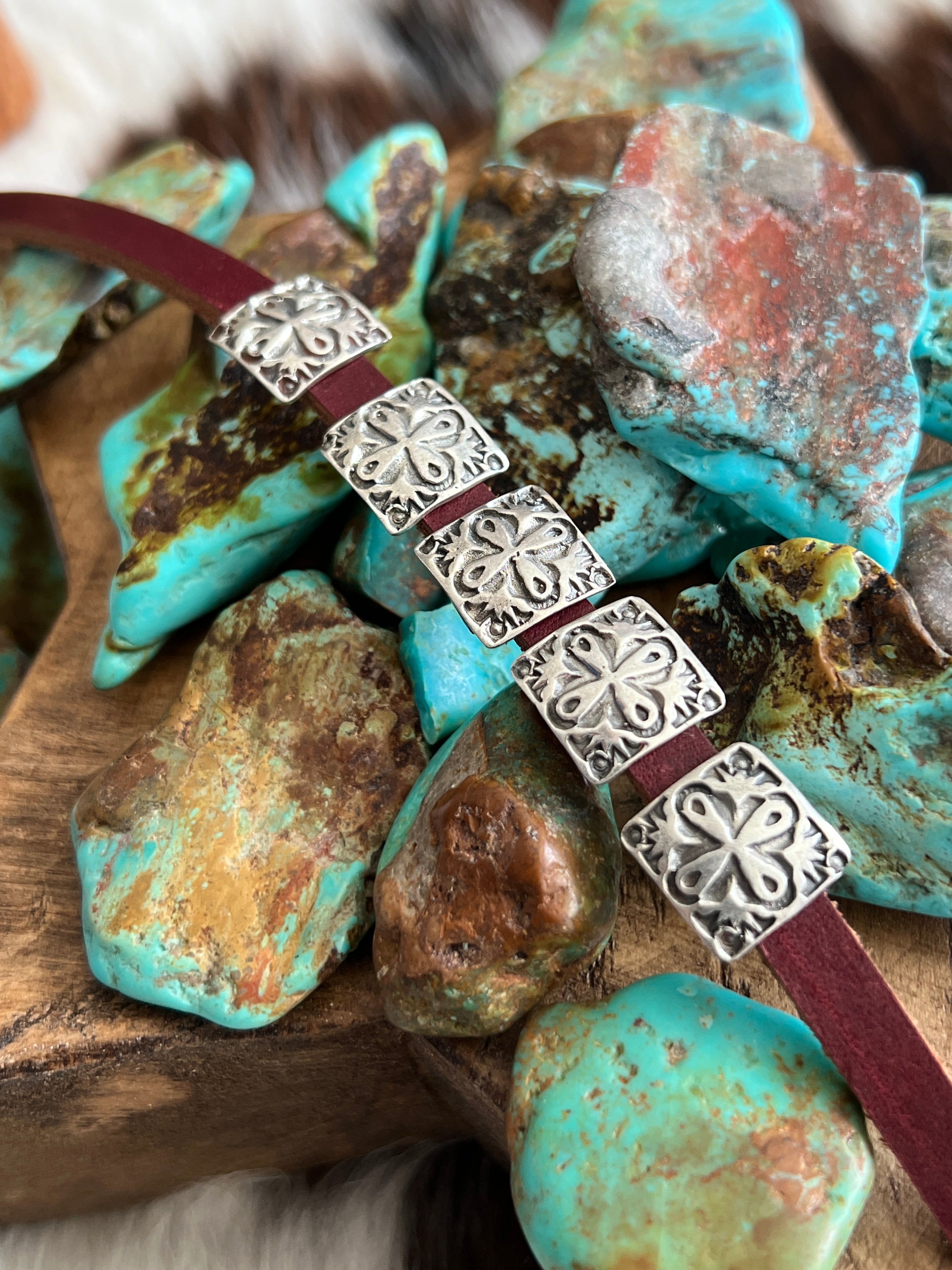 Sterling Silver Mini Concho Slide, Stand Tall