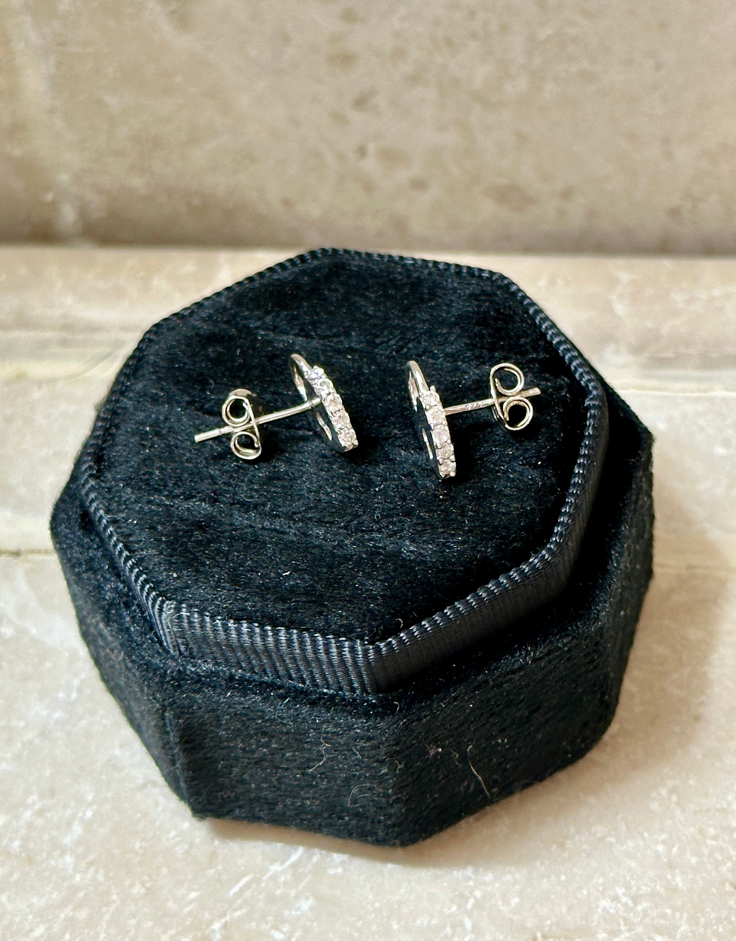 Heart Locket w/ CZ and Sterling Silver Earrings