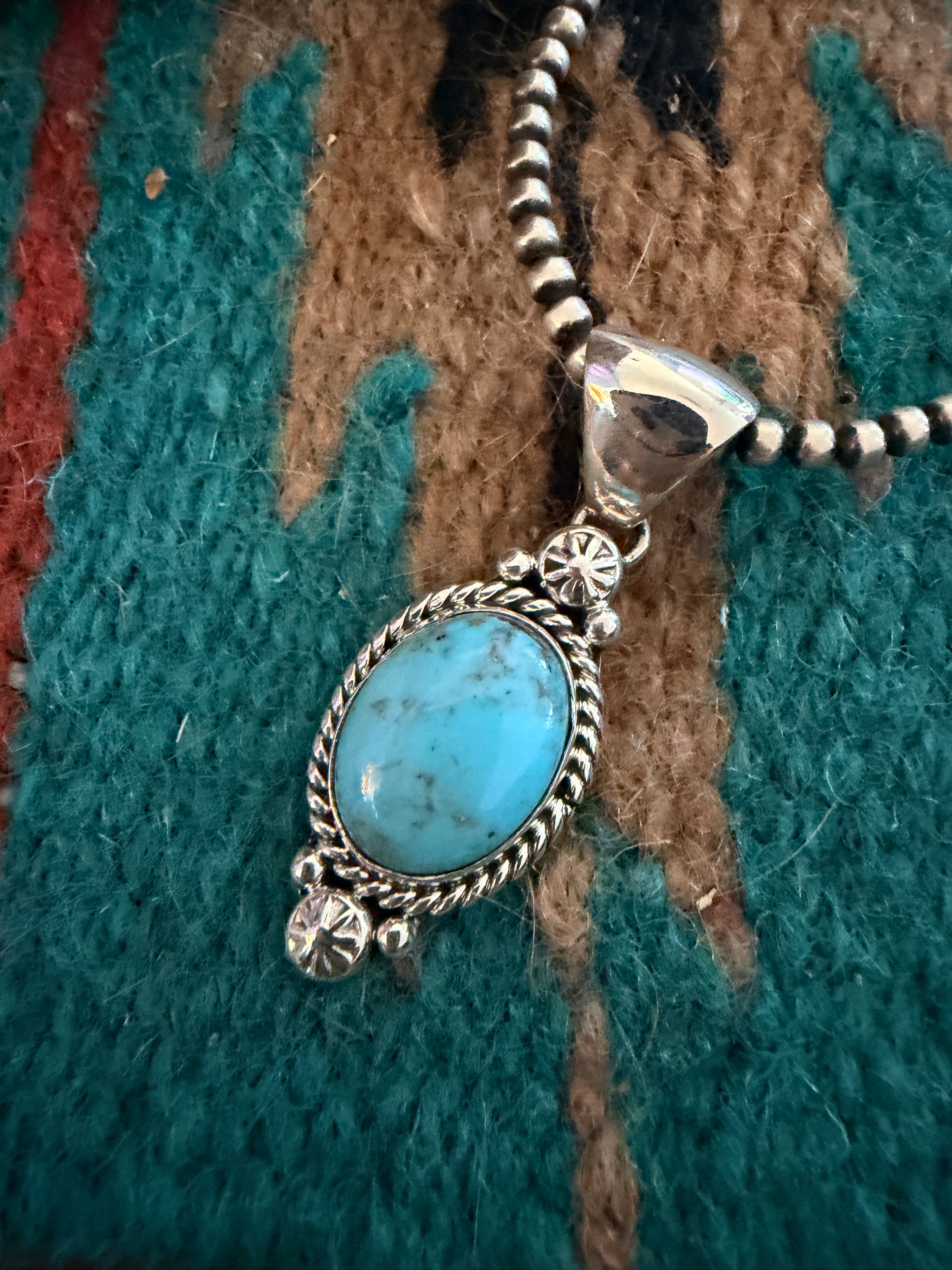 Handcrafted Sterling Silver and Turquoise Pendant