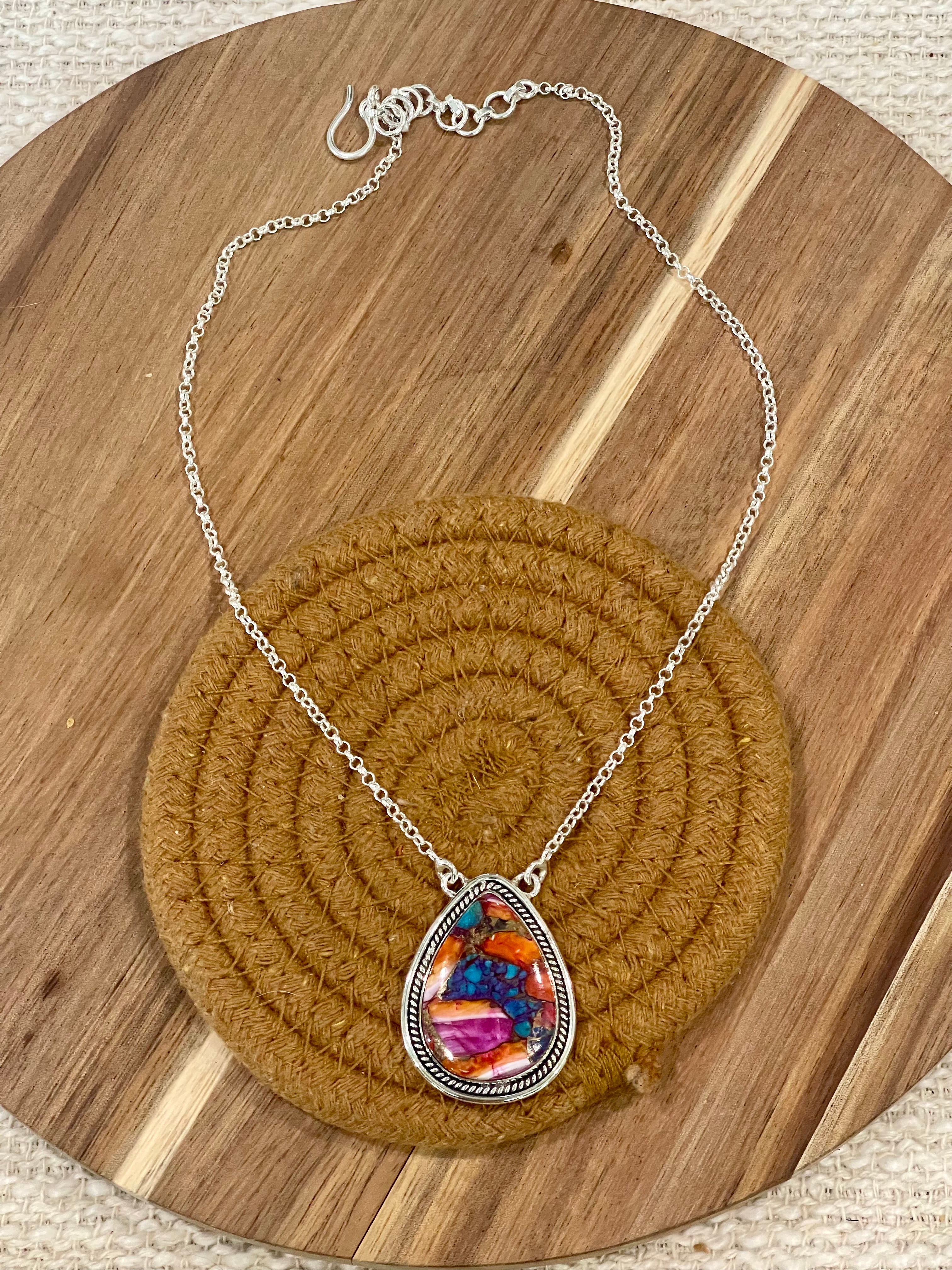 Handcrafted Sterling Silver & Pink Dream Mojave Necklace