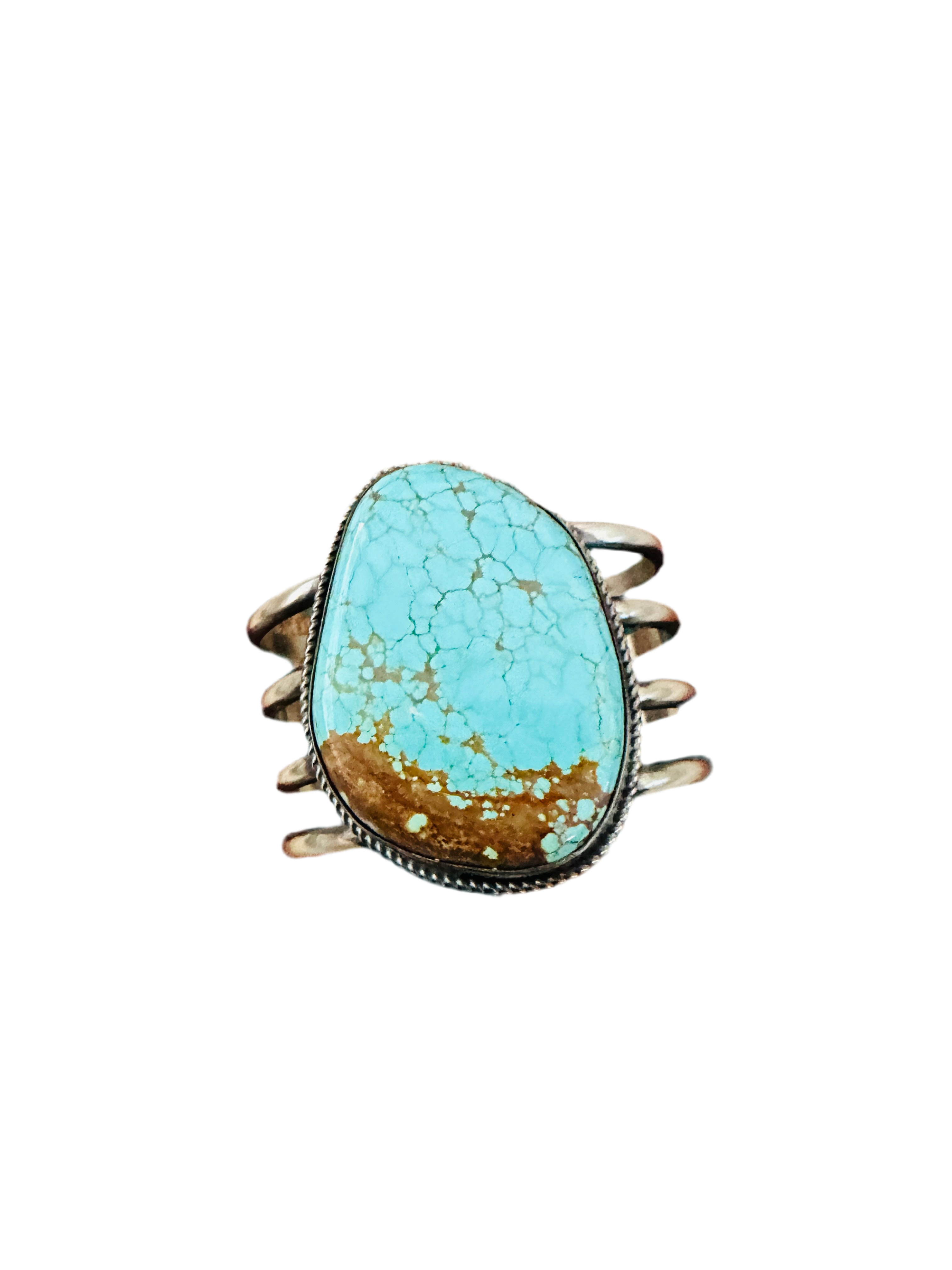 Handcrafted Sterling Silver & Number 8 Turquoise Cuff Bracelet by Chimney Butte