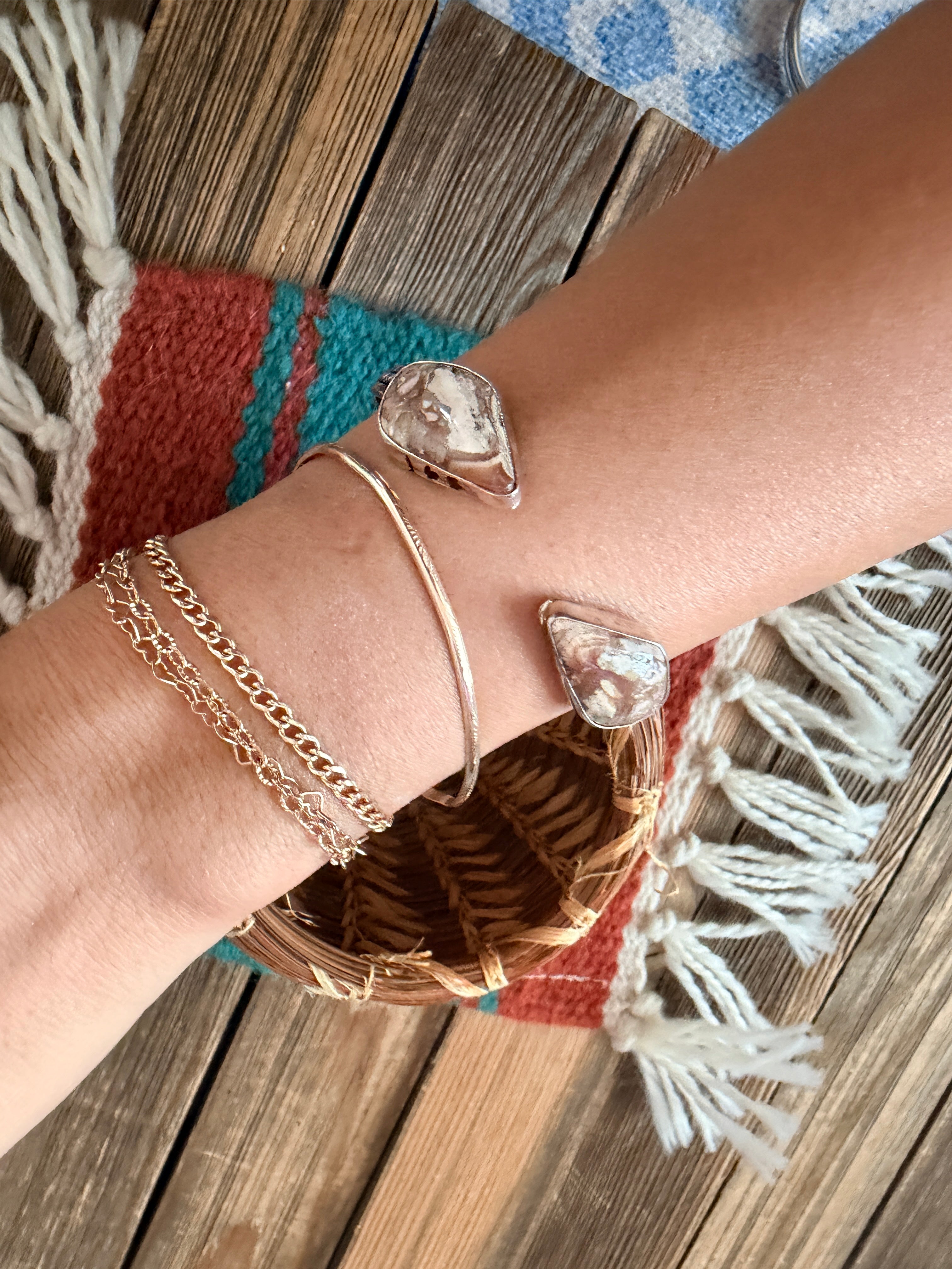 Handcrafted Wild Horse & Sterling Silver Floating Cuff Bracelet