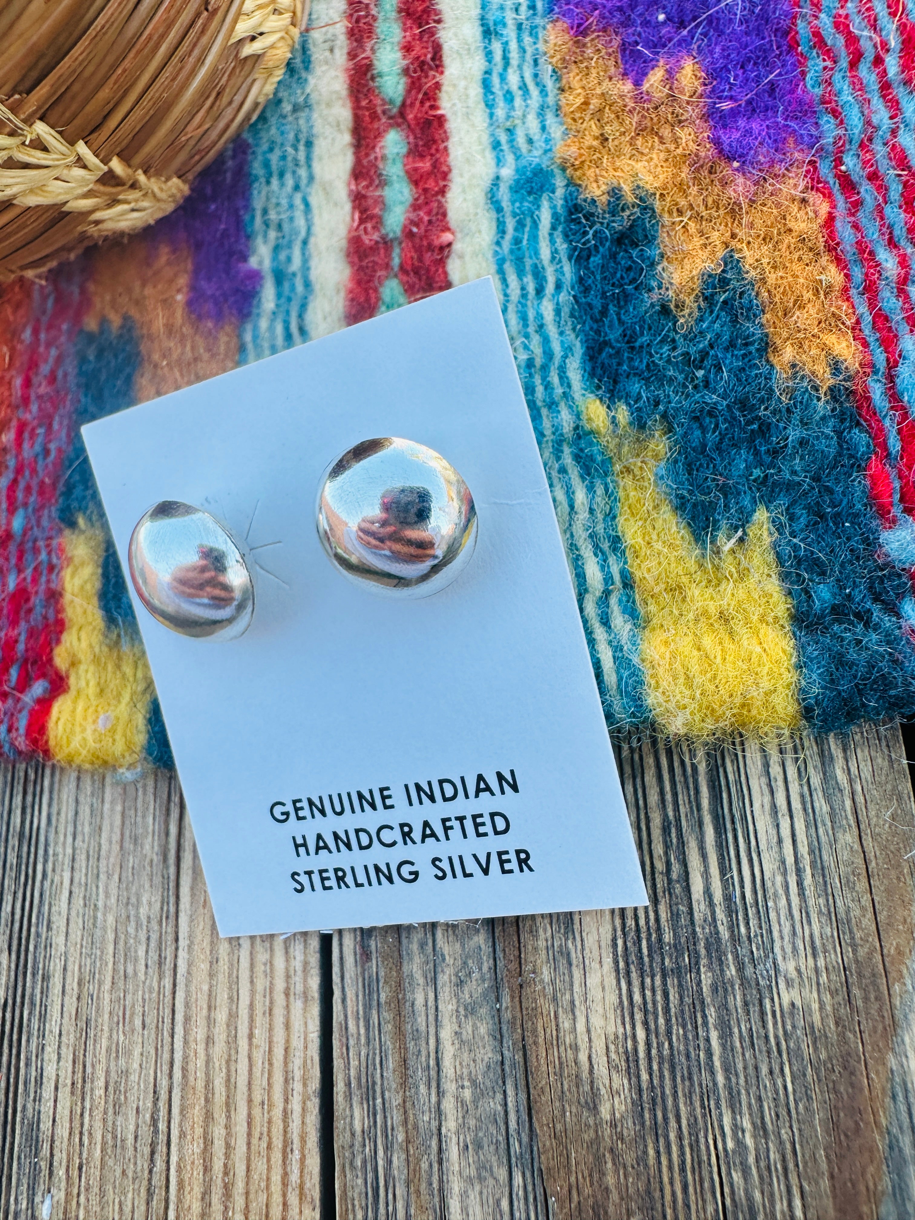 Handcrafted Sterling Silver Pearl Stud Earrings