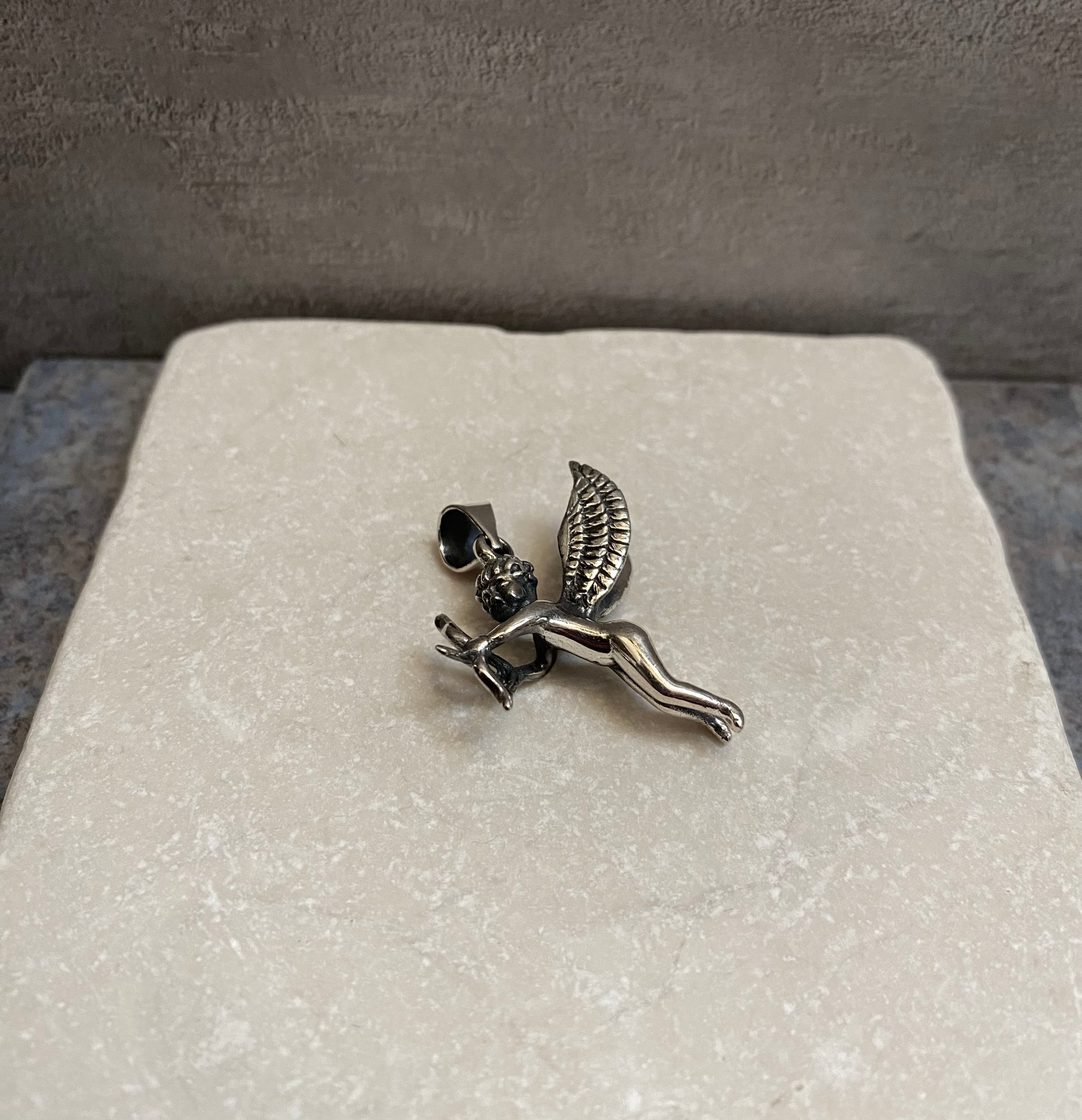 Sterling Silver Cupid Angel Pendant