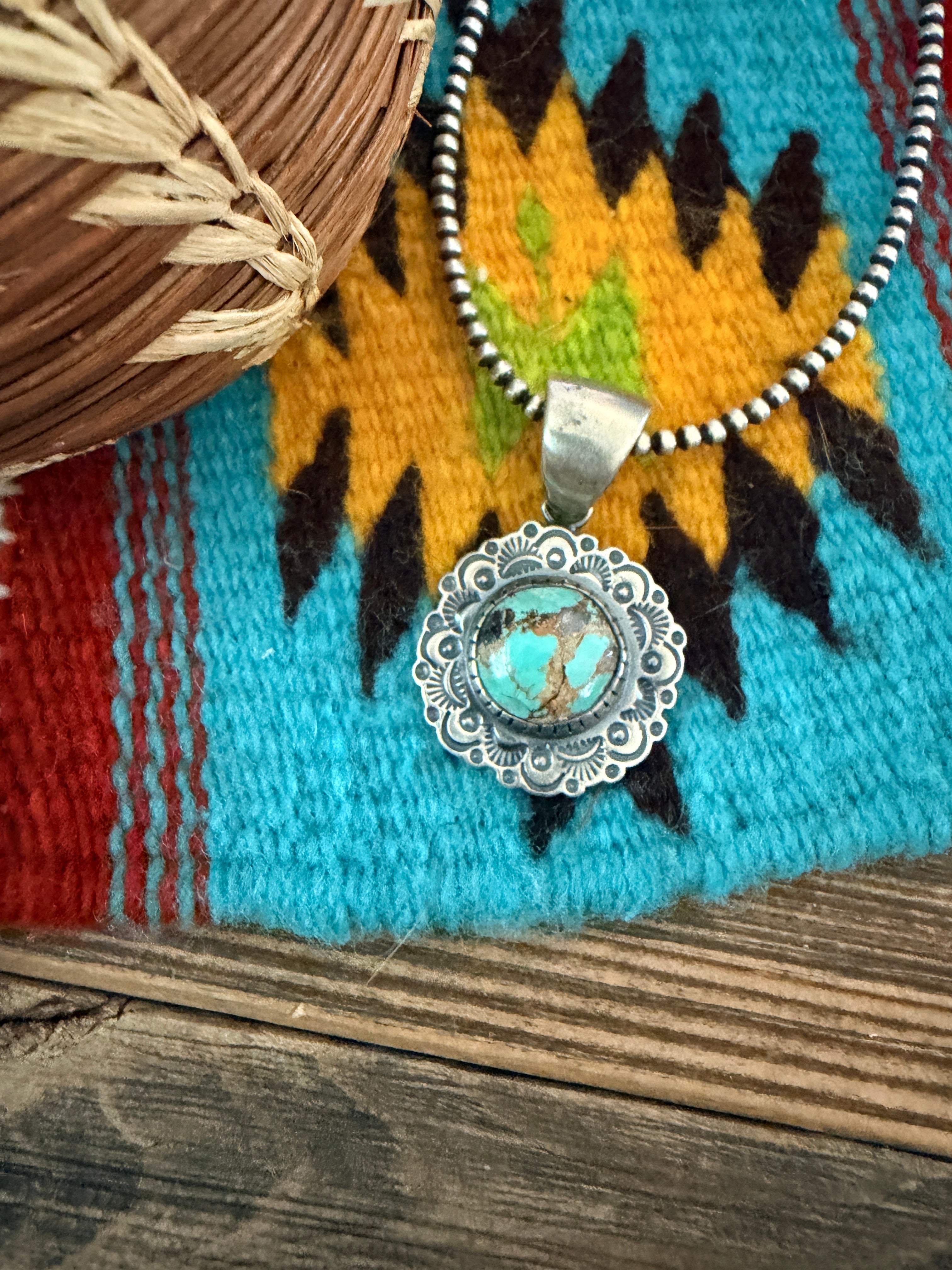 Handcrafted Sterling Silver and Turquoise Pendant