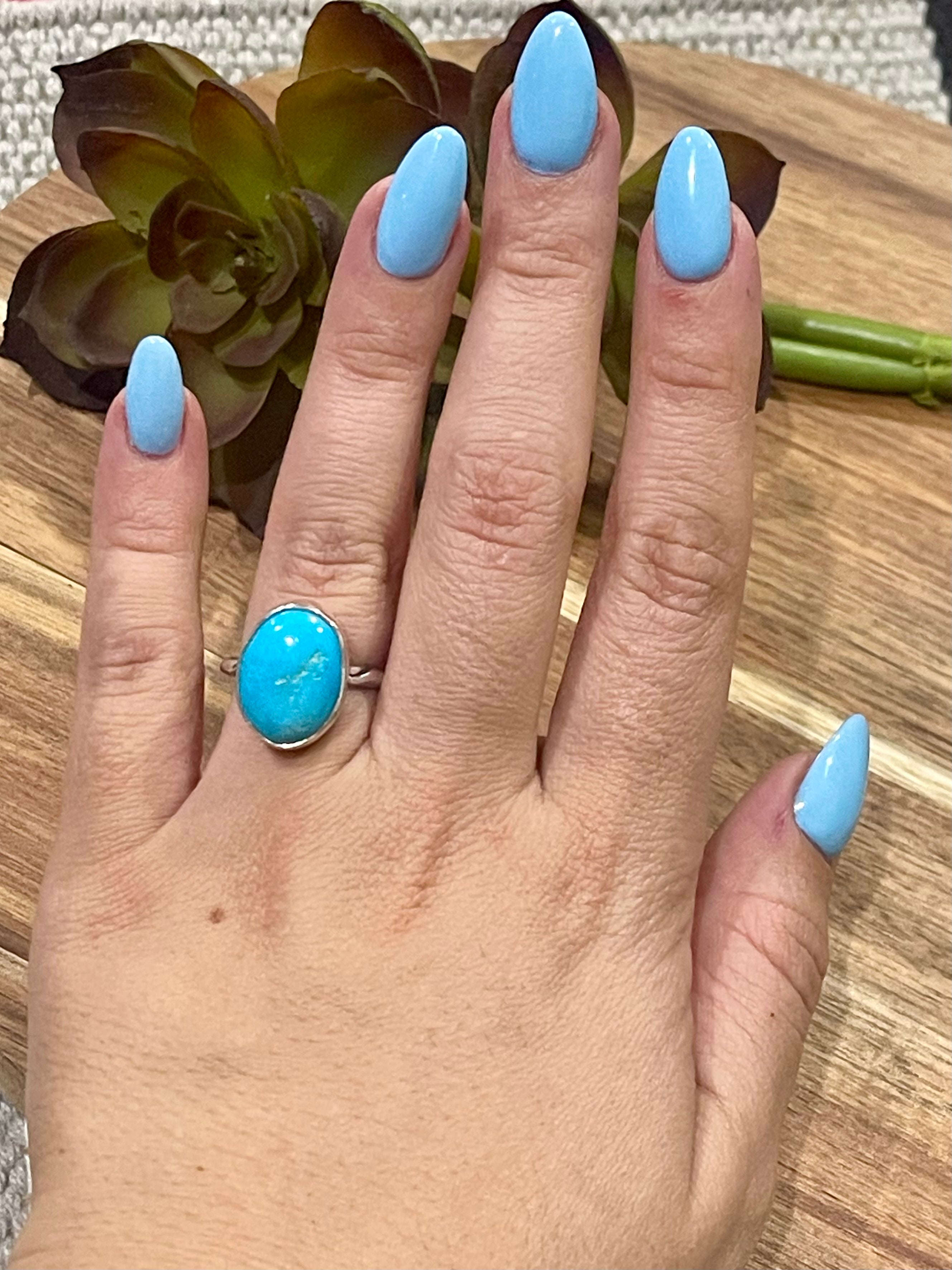 Navajo Turquoise & Sterling Silver Ring Size 5.75