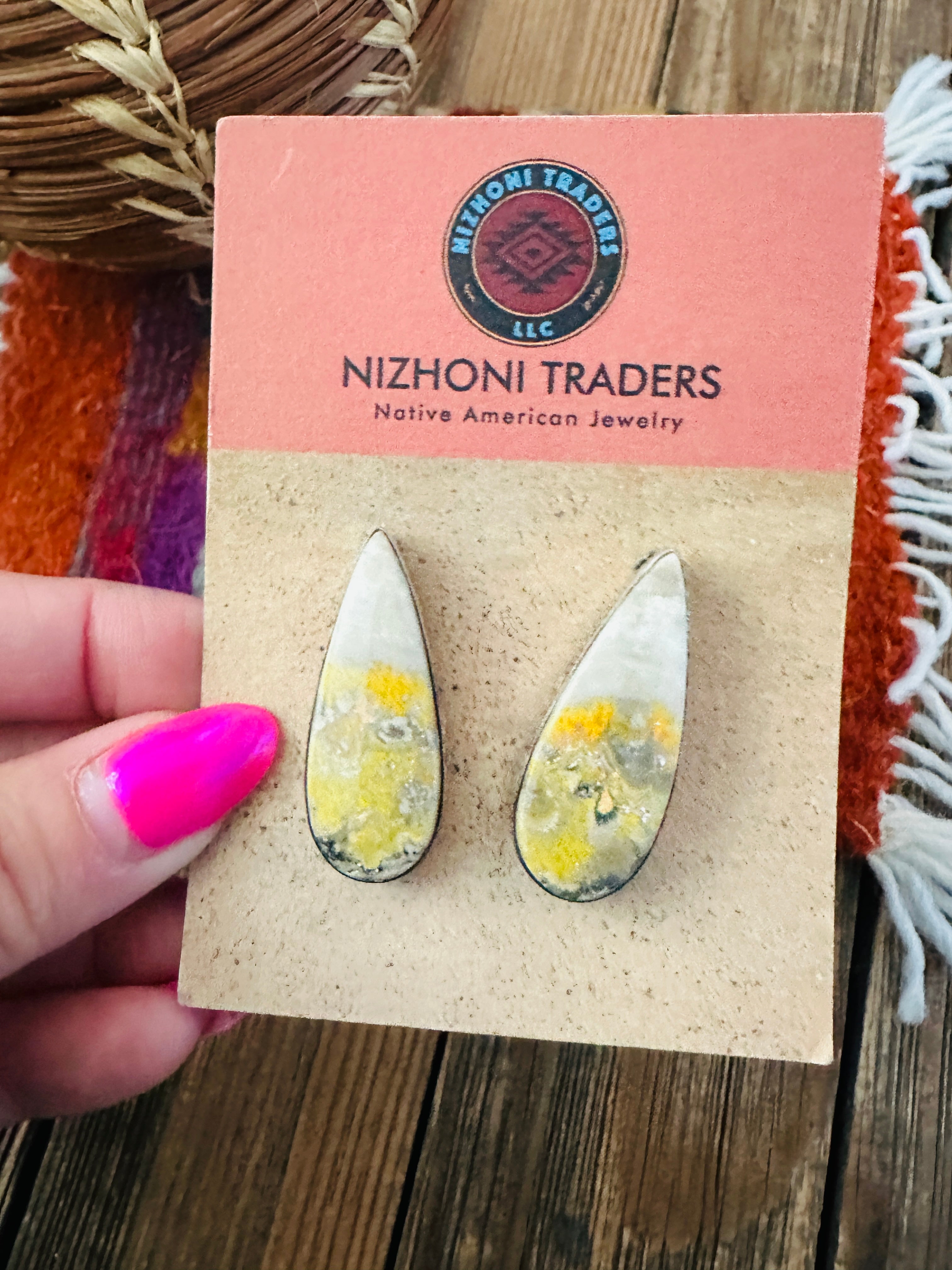 Handcrafted Bumblebee & Sterling Silver Post Earrings