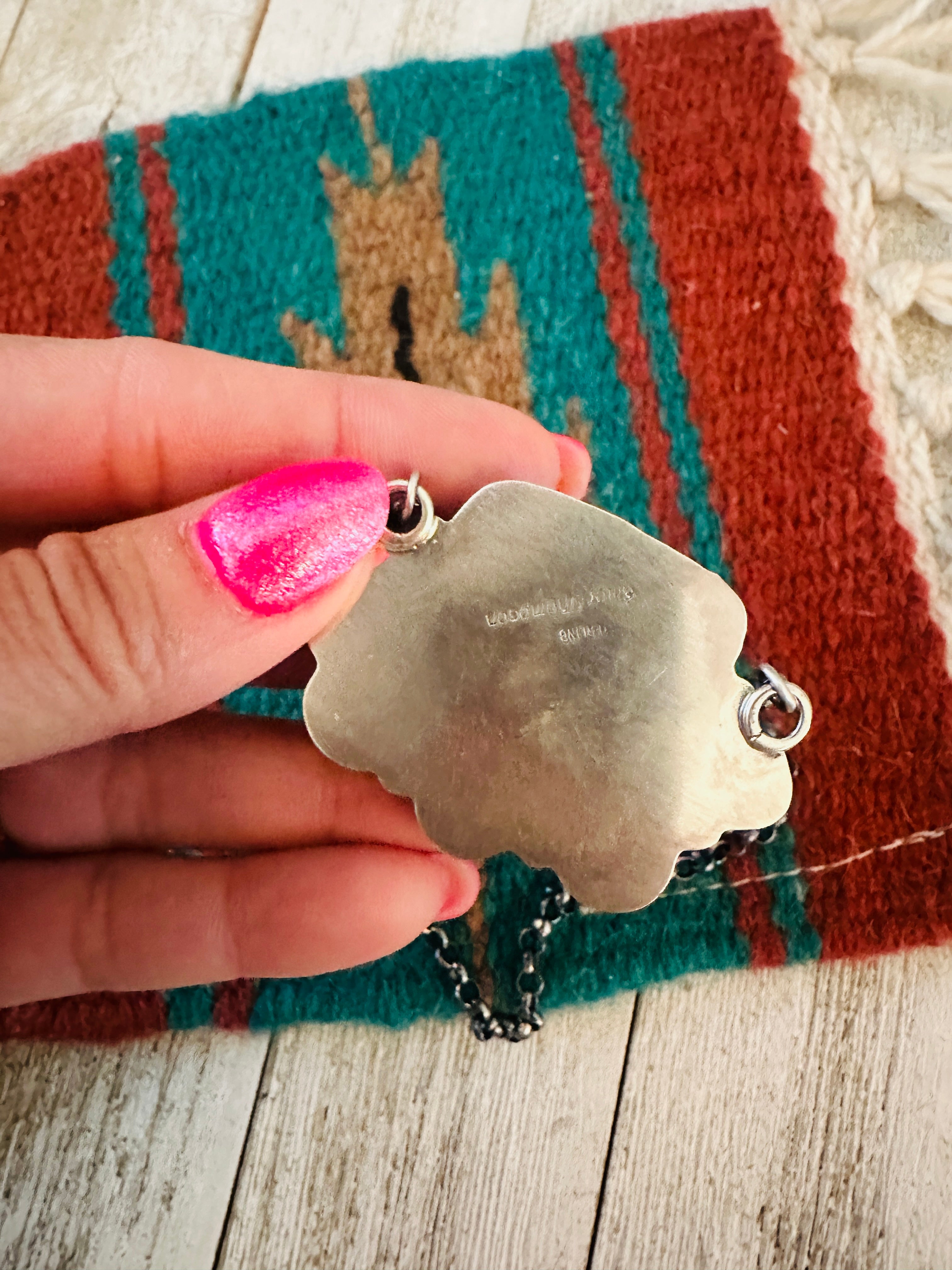 Handcrafted Sterling Silver & Turquoise Cluster Necklace by Emerson Thompson