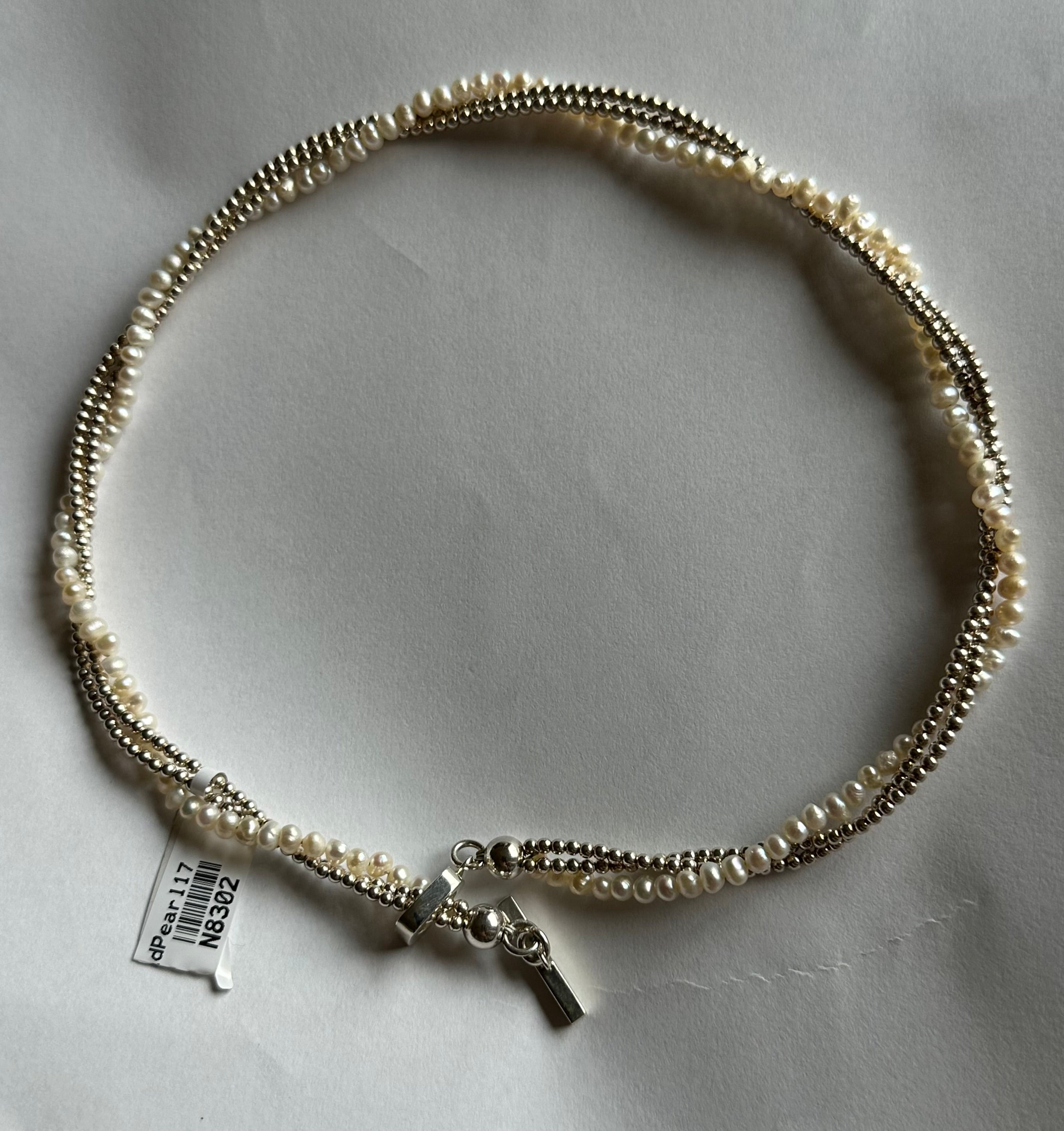 Triple Strand Beads & Pearls Necklace