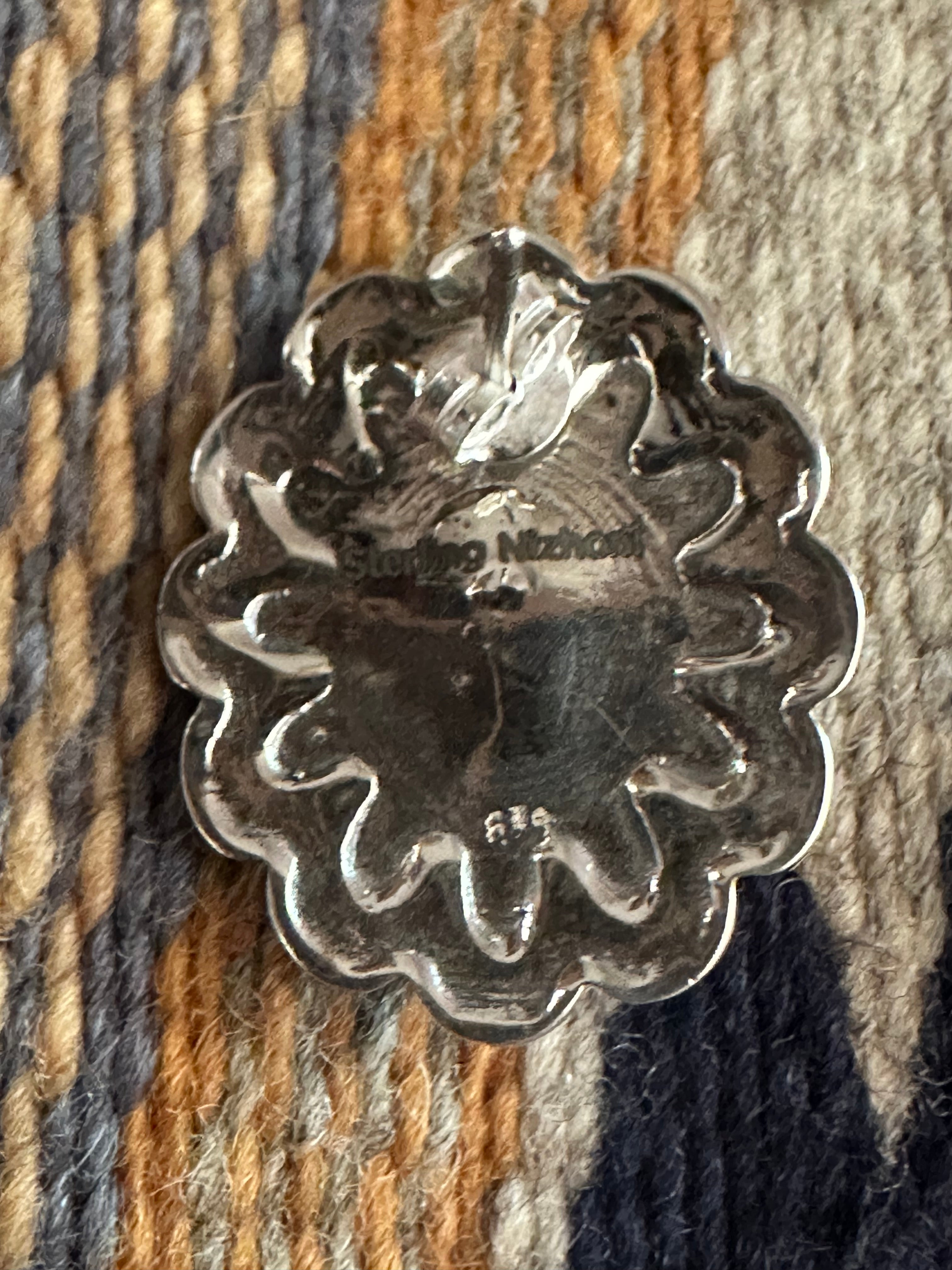 Handmade Sterling Silver & Turquoise Flower Necklace Set