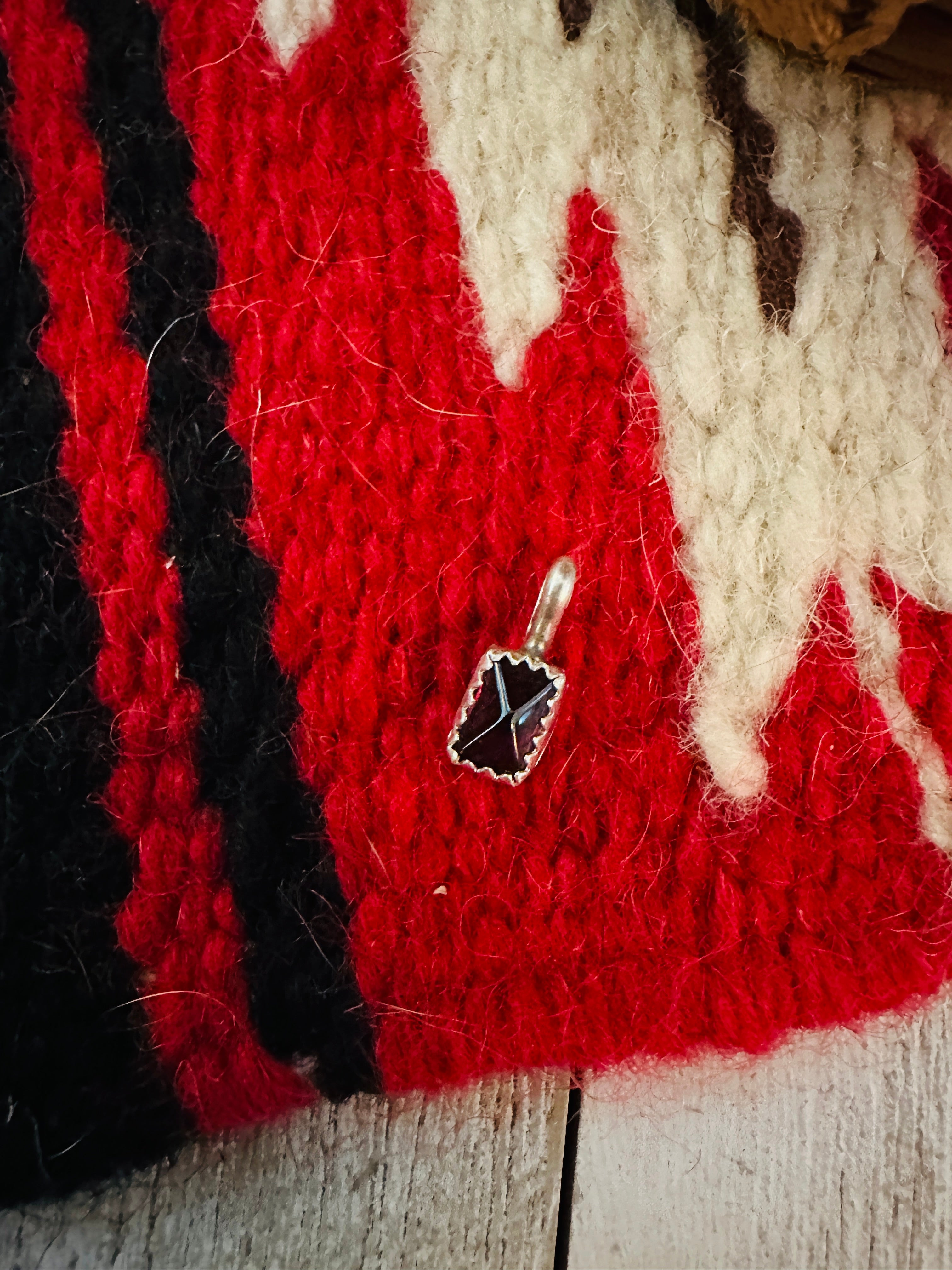 Handcrafted Sterling Silver & Garnet Mini Pendant