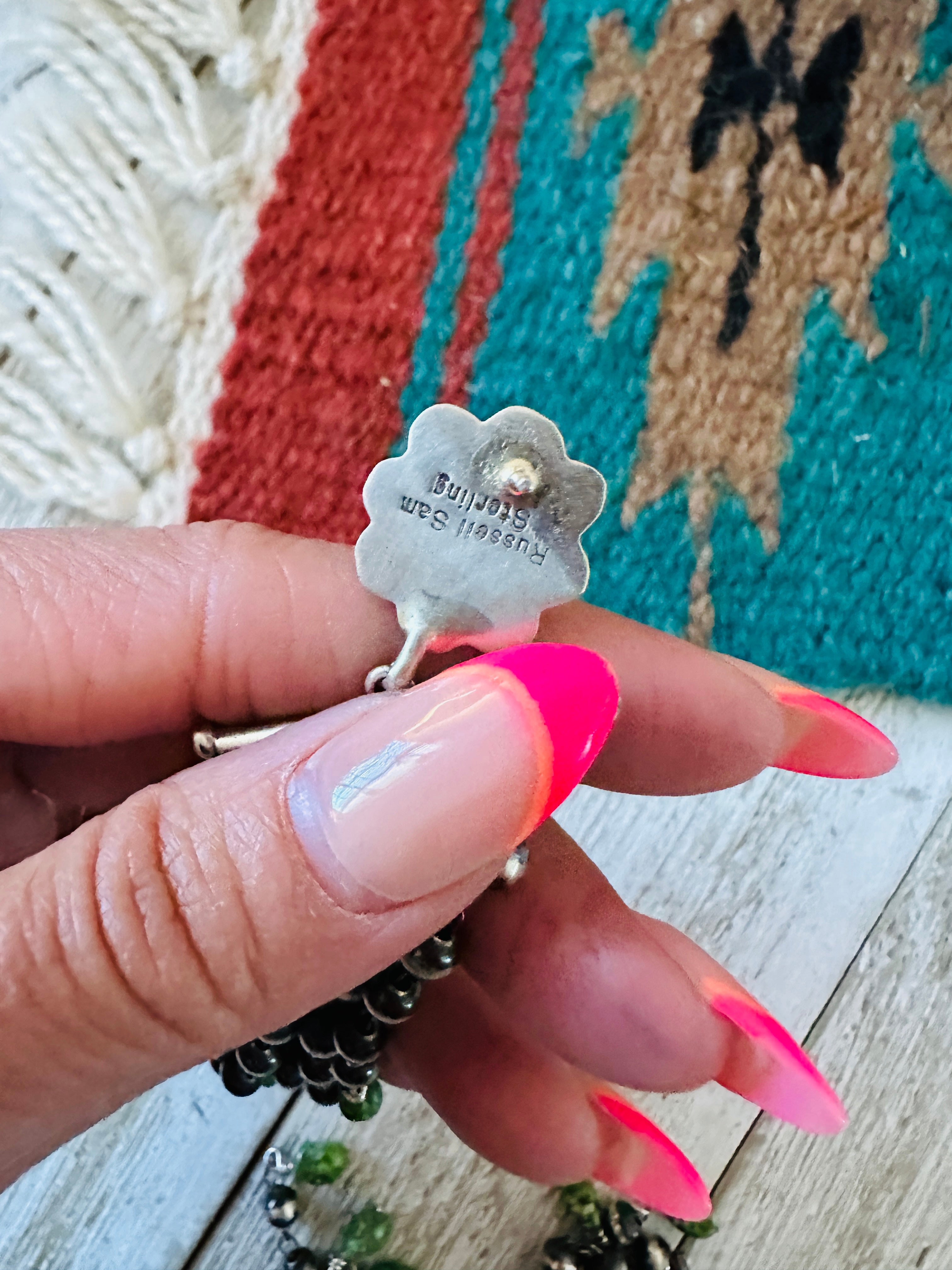 Handcrafted Coral & Sterling Silver Pearl Beaded Tassel Dangle Earrings