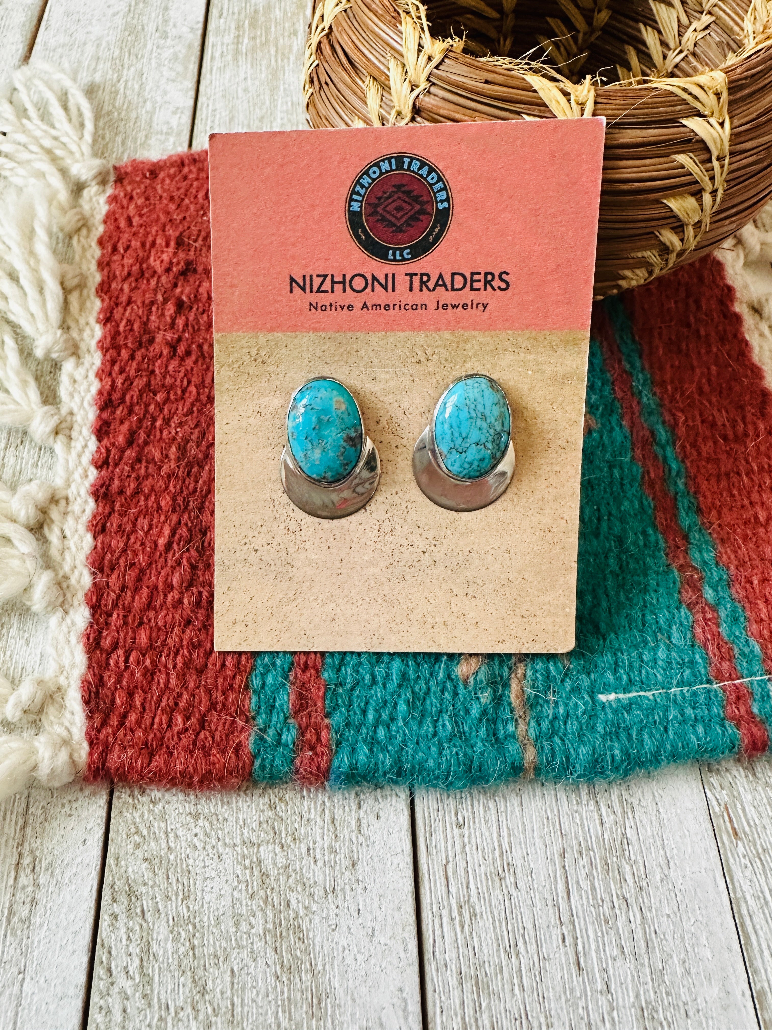 Handcrafted Sterling Silver & Turquoise Post Earrings