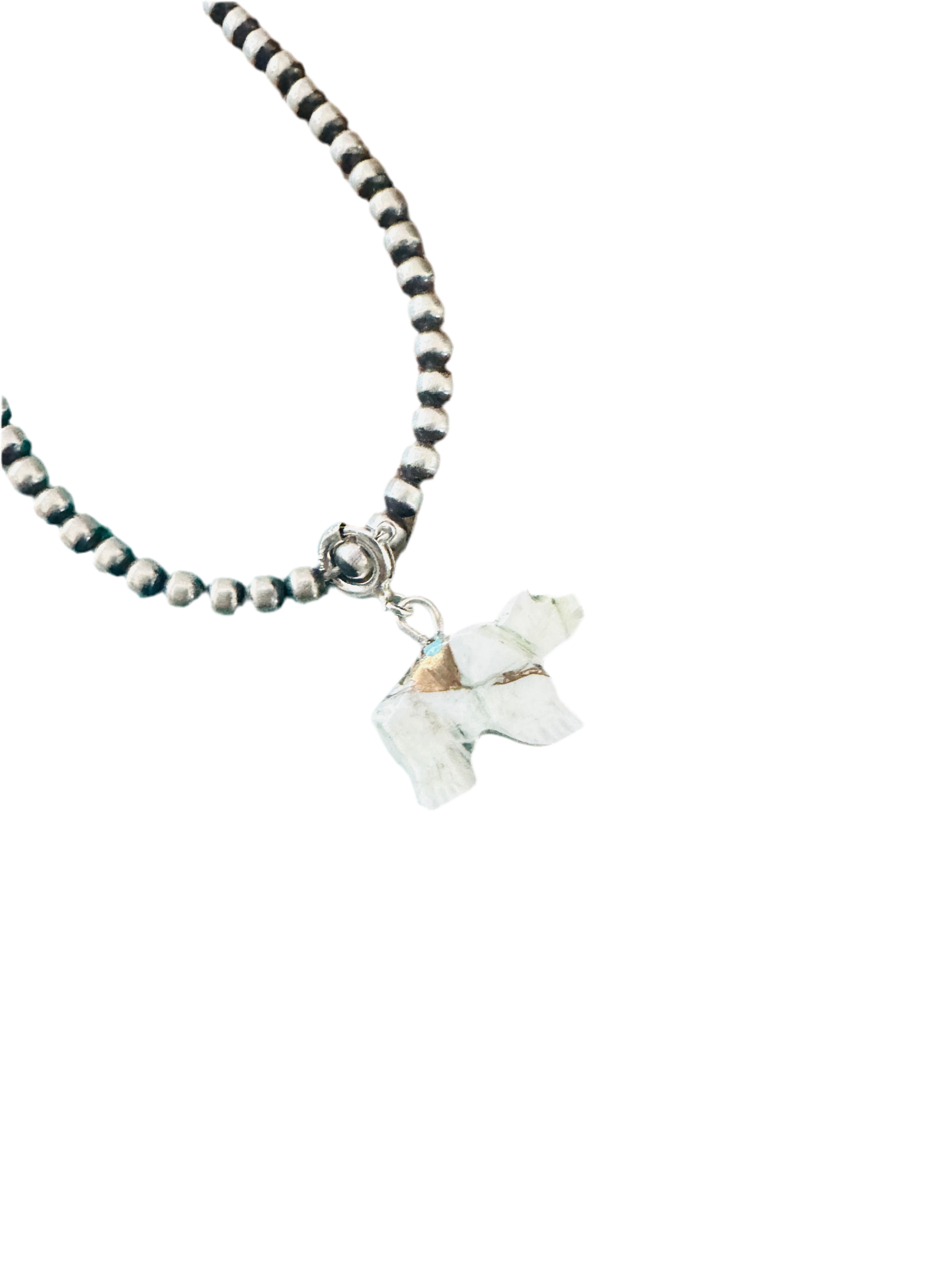 Handcrafted & Hand Carved Blue Mojave Bear Charm