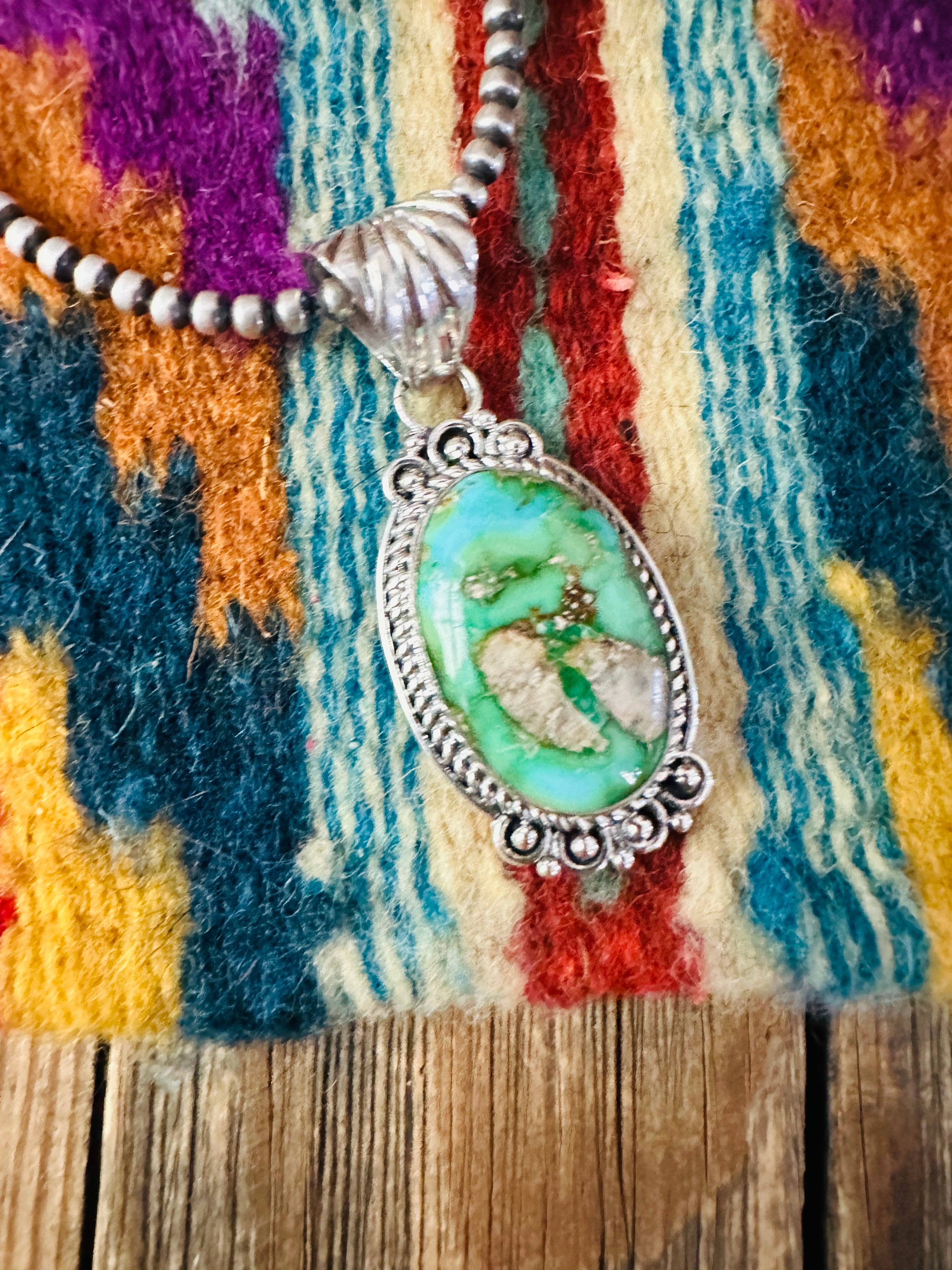 Handcrafted Sterling Silver & Sonoran Mountain Turquoise Pendant