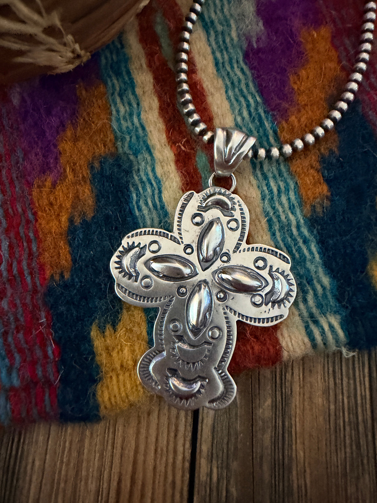 Handcrafted Sterling Silver Cross Pendant by Benson Shorty