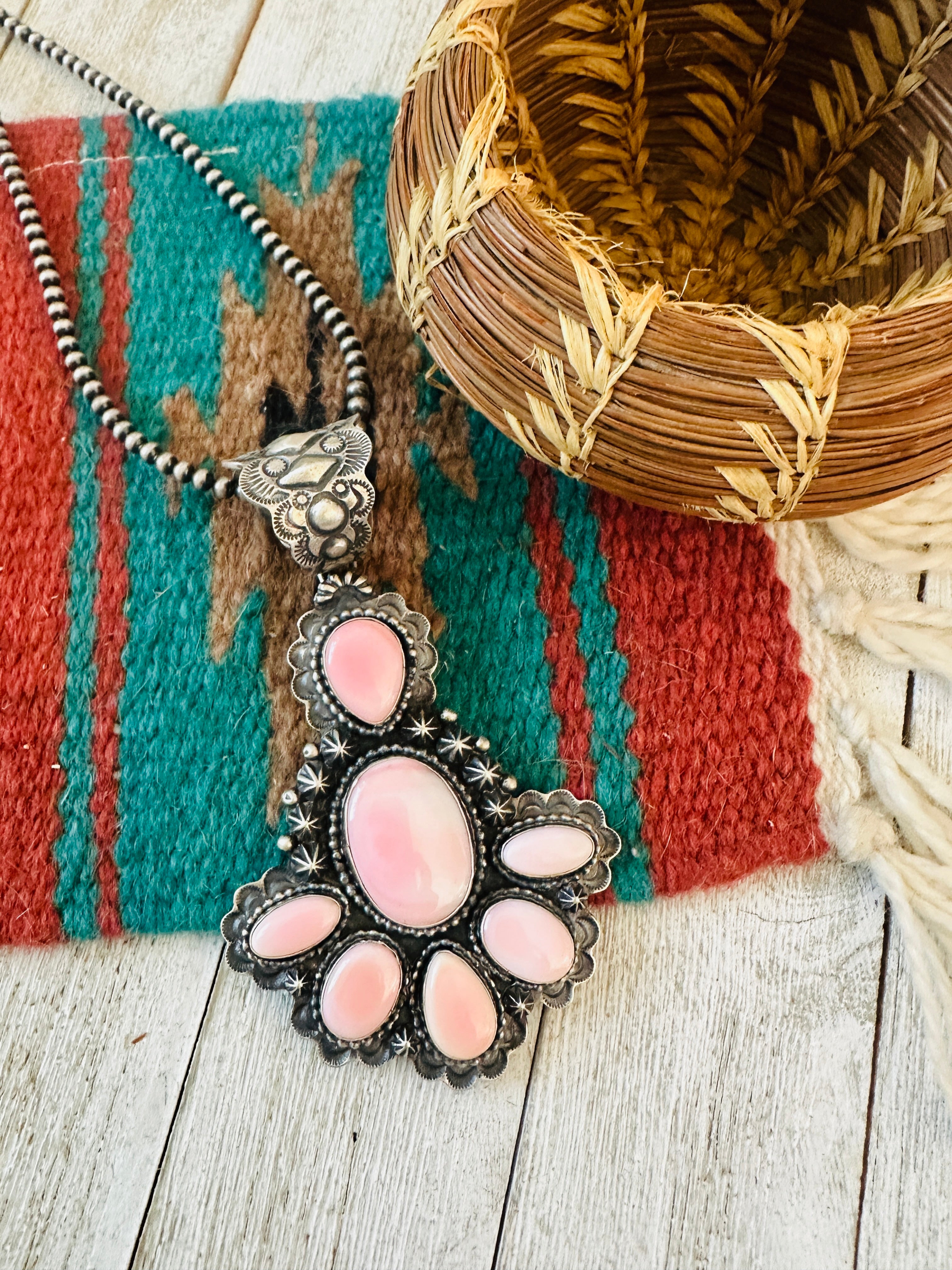 Handcrafted Sterling Silver & Queen Pink Conch Pendant by Shawn Cayatineto