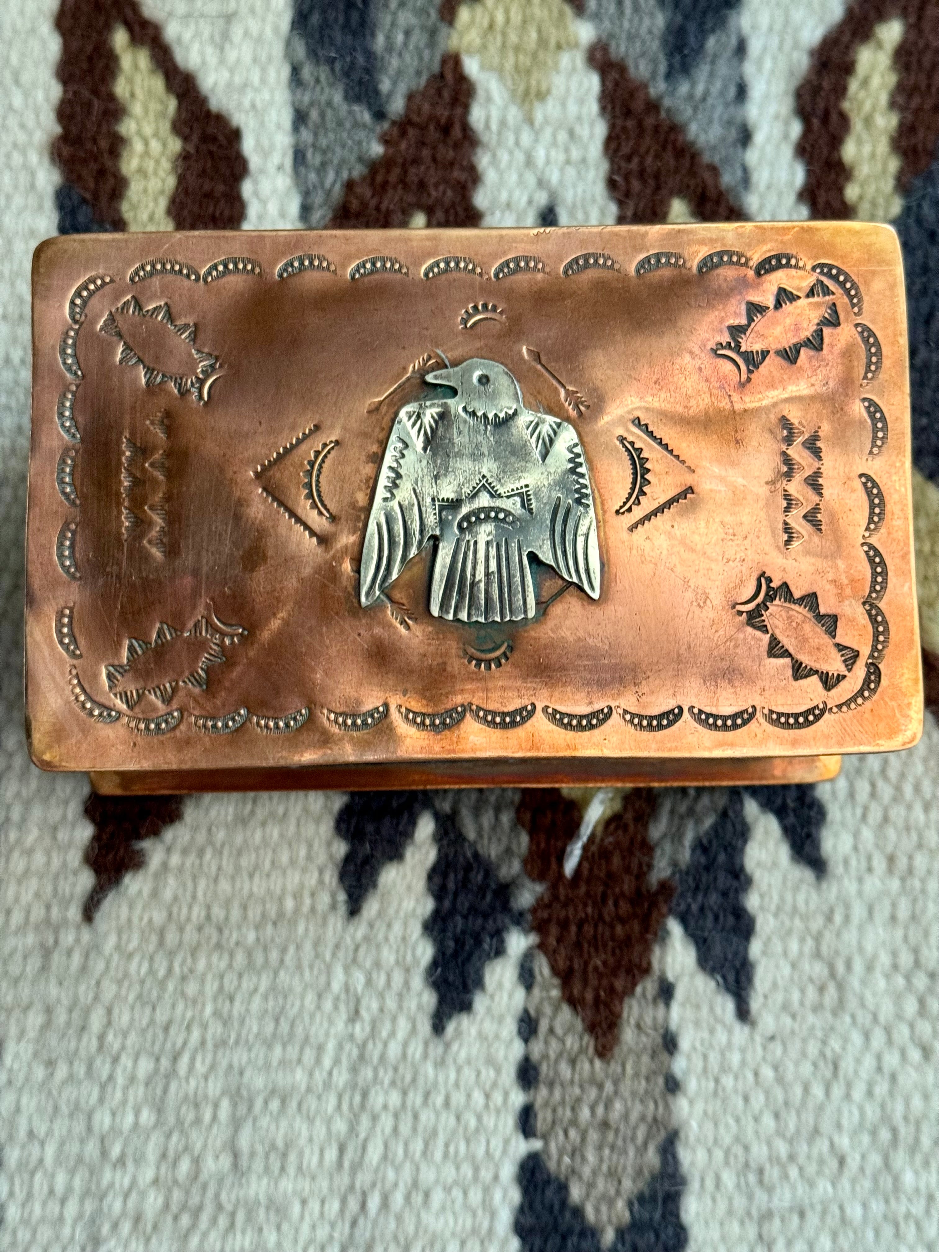 Handmade German Silver and Copper Trinket Box