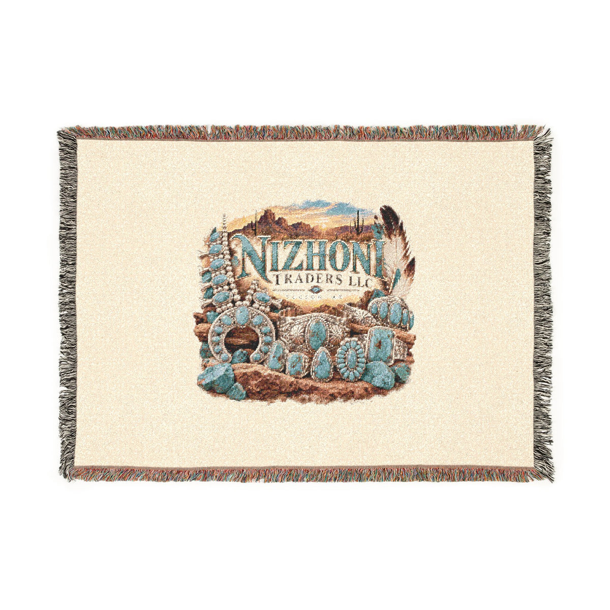 Nizhoni Traders Southwestern Cabin Woven Blanket – Bring a Little Bit of the Southwest Home With You